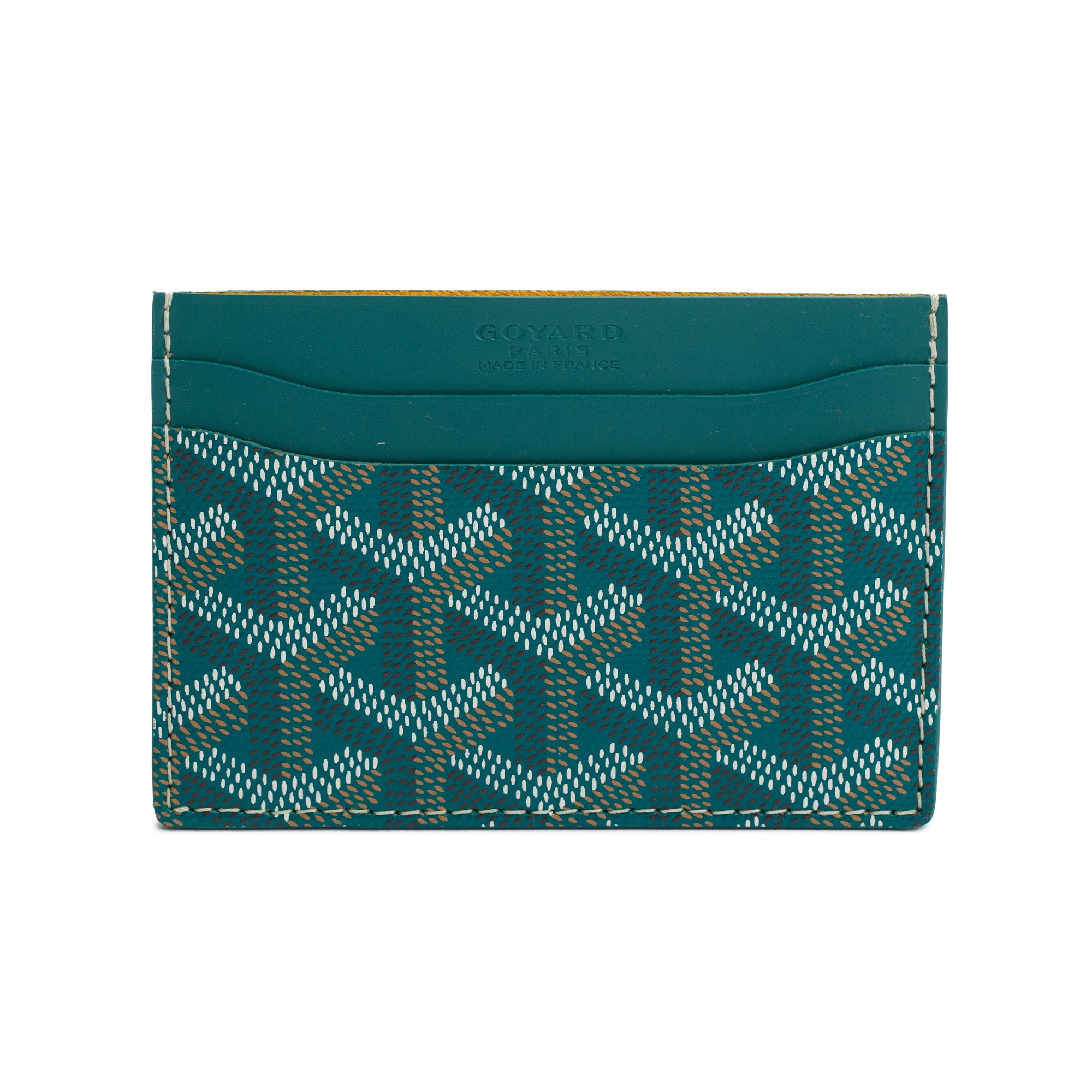 Goyard 2023 Green Leather & Coated Canvas Saint Sulpice Card Holder w/ Box