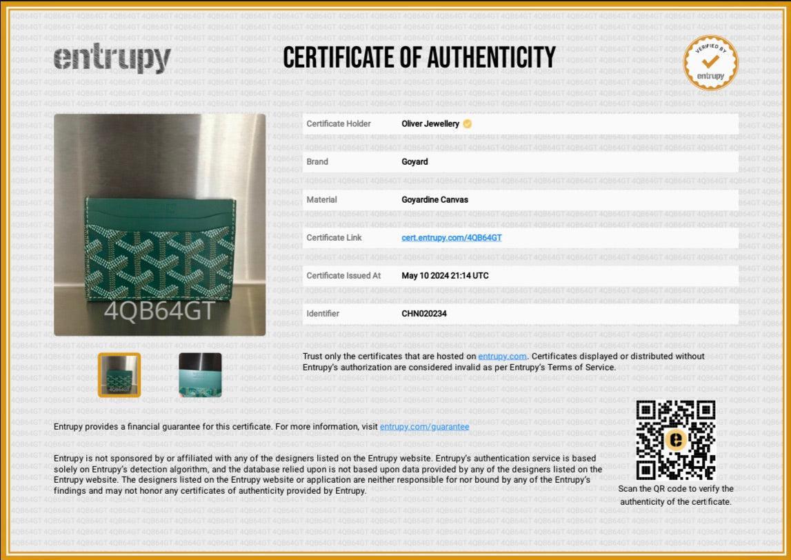 Goyard 2023 Green Leather & Coated Canvas Saint Sulpice Card Holder w/ Box