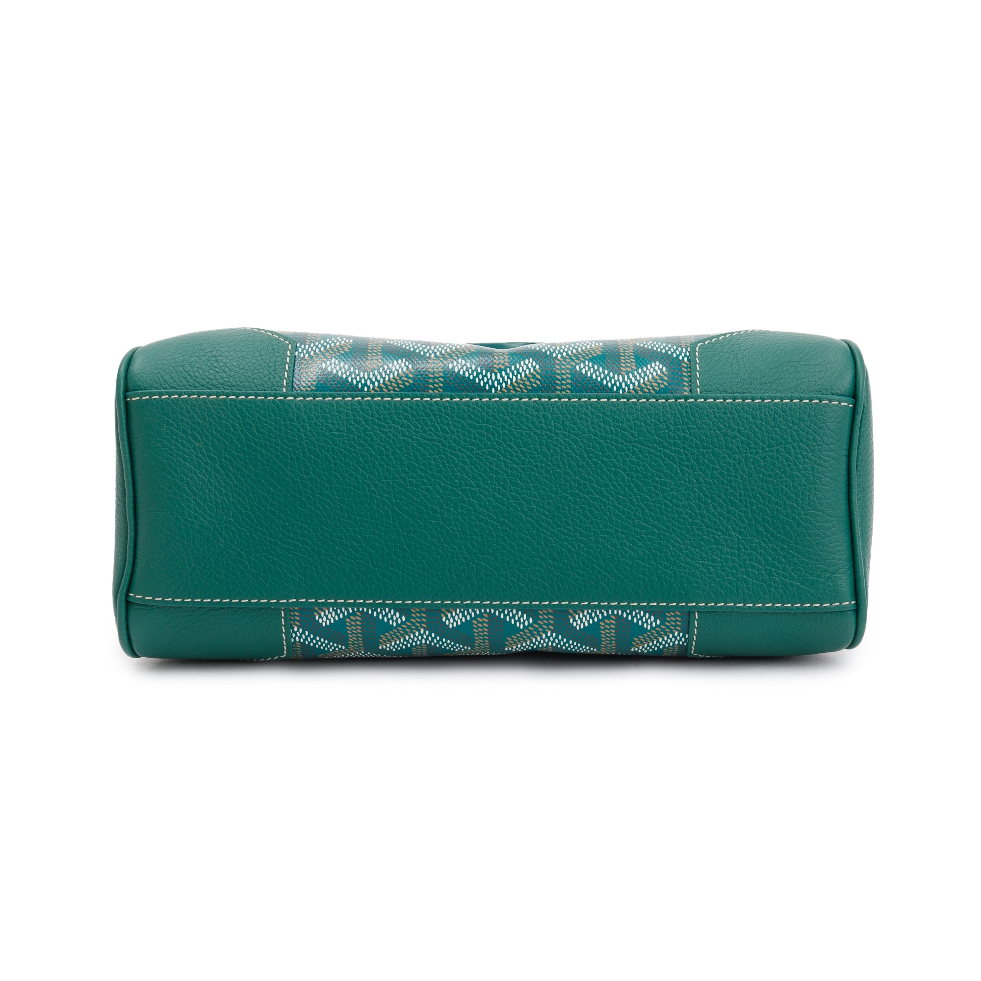 Goyard 2023 Green Leather & Goyardine Canvas Mini Saigon Bag w/ Strap & Receipt