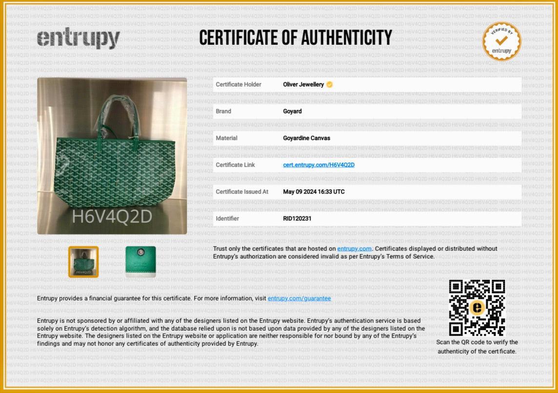 Goyard 2023 Green Monogram Canvas Saint Louis Tote PM w/ Pouch