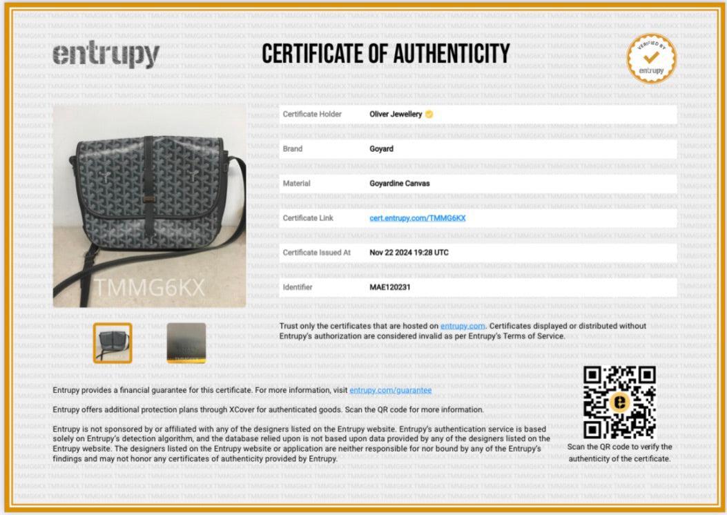 Goyard 2023 Grey Leather & Monogram Canvas Belvedere II MM Crossbody Bag