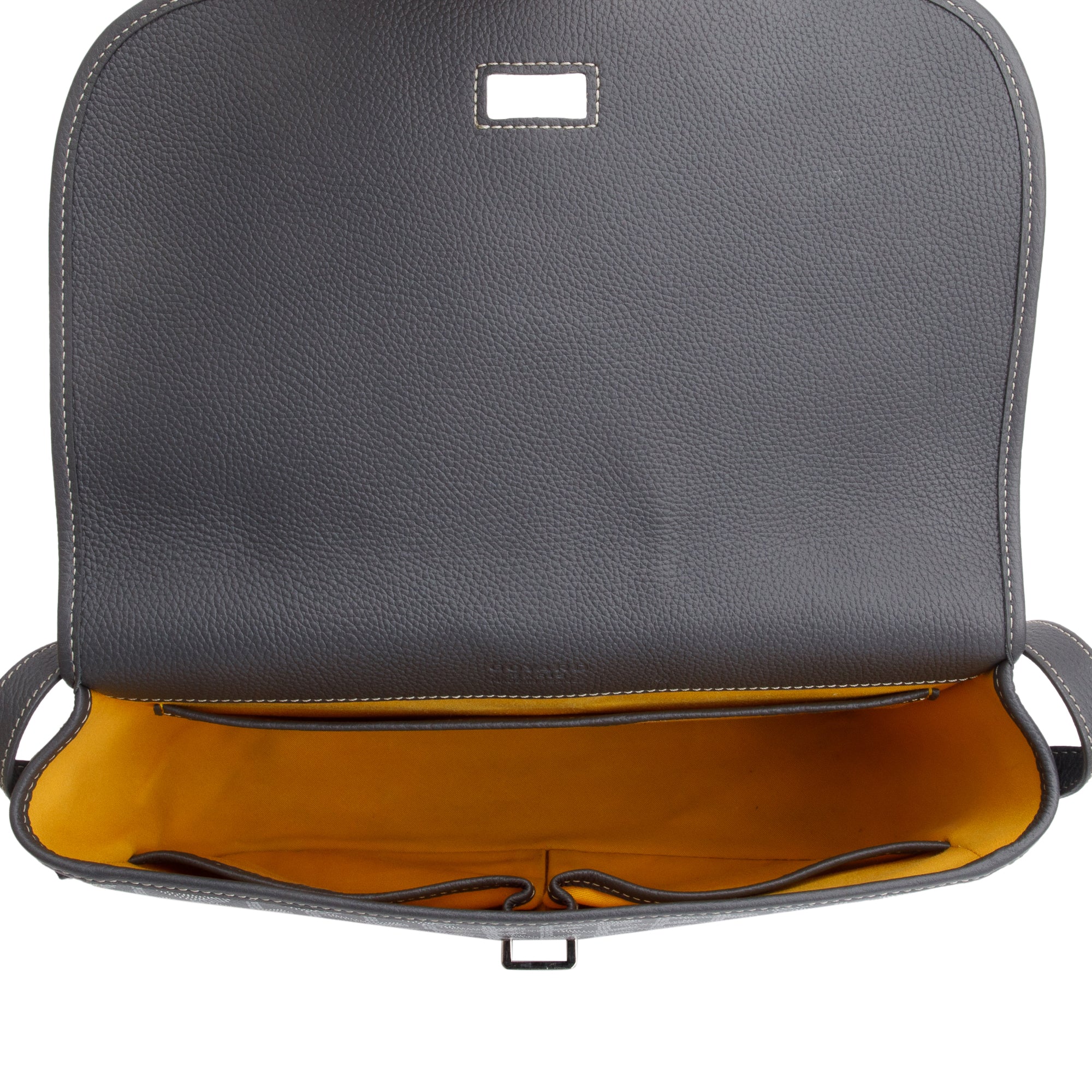 Goyard 2023 Grey Leather & Monogram Canvas Belvedere II MM Crossbody Bag