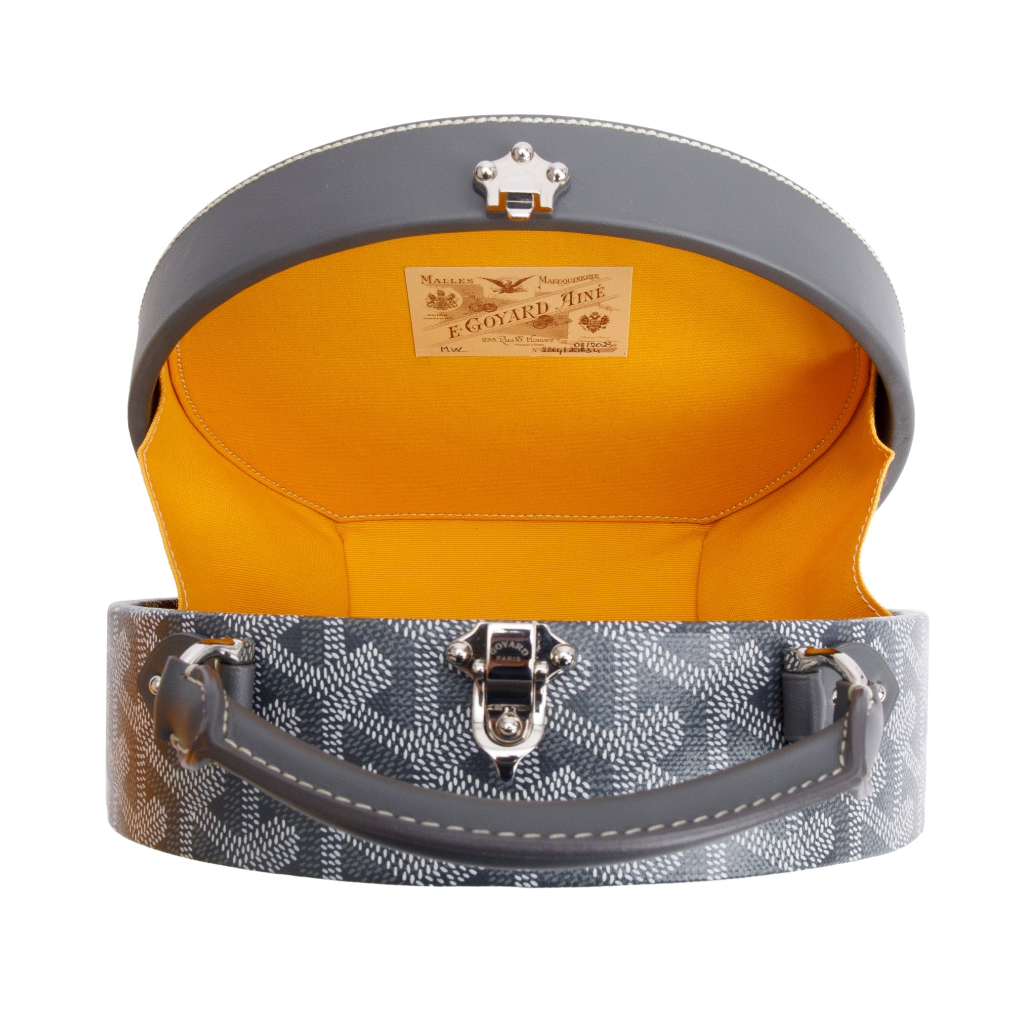 Goyard 2023 Grey Monogram Canvas Alto Hatbox Trunk Bag w/ Strap