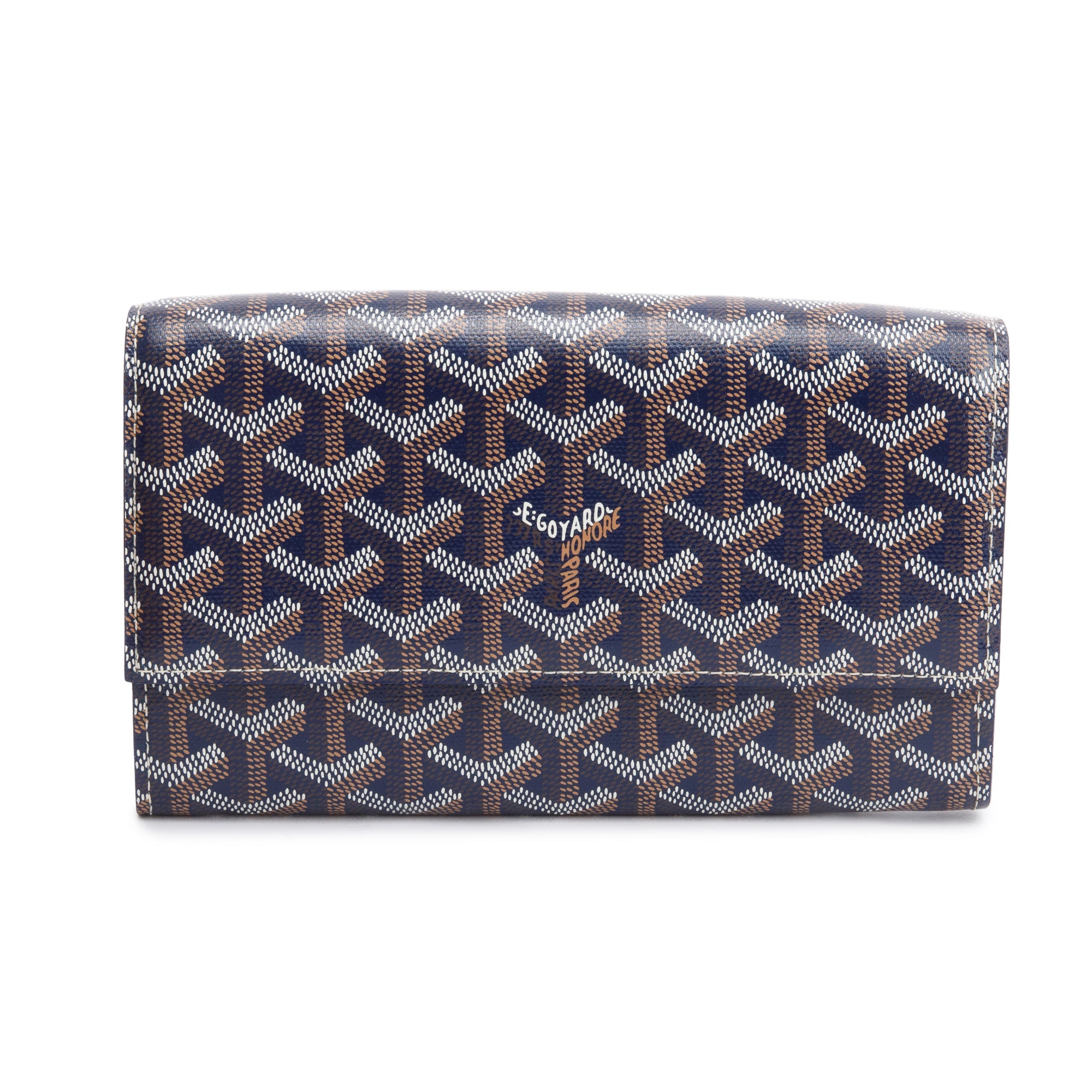 Goyard 2024 Blue Monogram Canvas Varenne Wallet Crossbody Bag