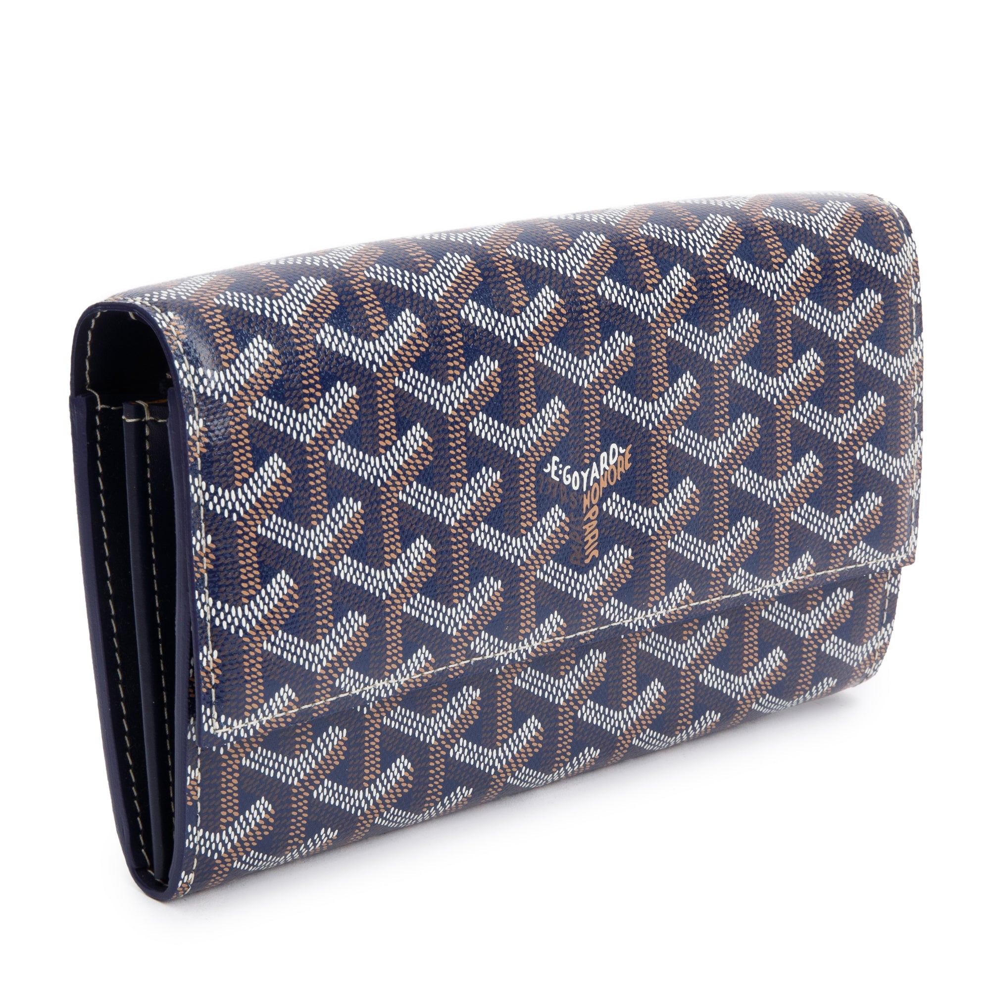 Goyard 2024 Blue Monogram Canvas Varenne Wallet Crossbody Bag