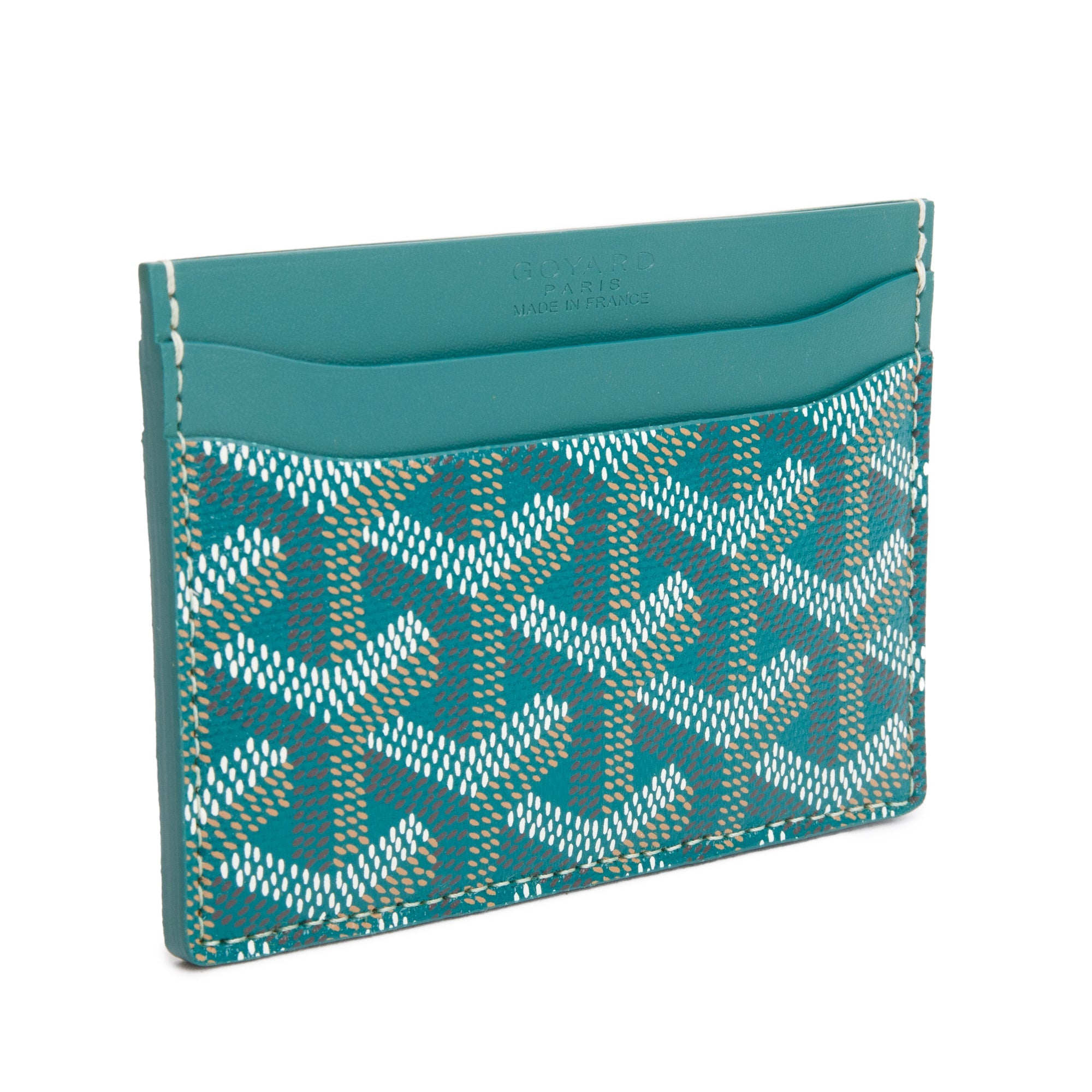 Goyard 2024 Green Leather & Coated Canvas Saint Sulpice Card Holder w/ Box