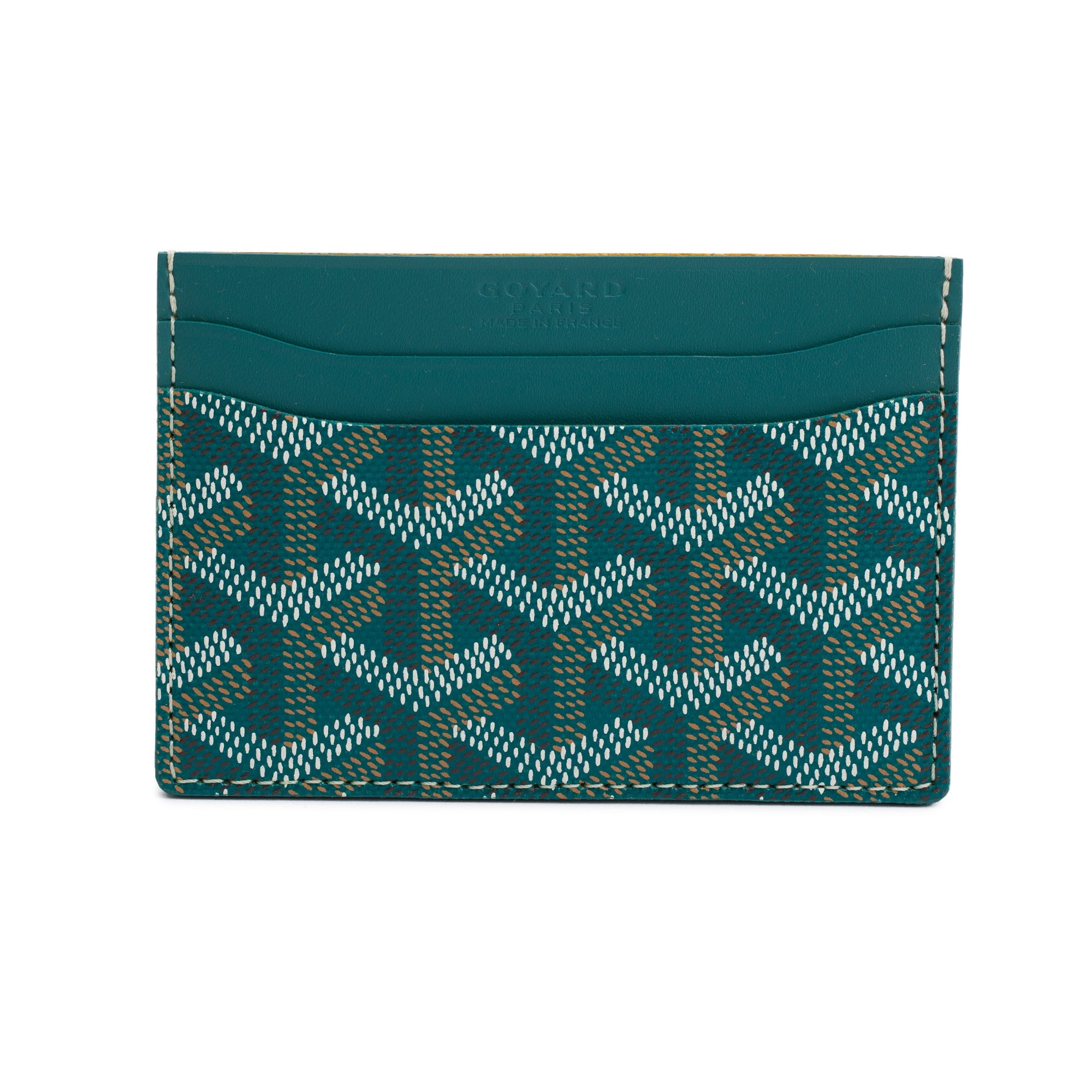 Goyard 2024 Green Leather & Coated Canvas Saint Sulpice Card Holder w/ Box