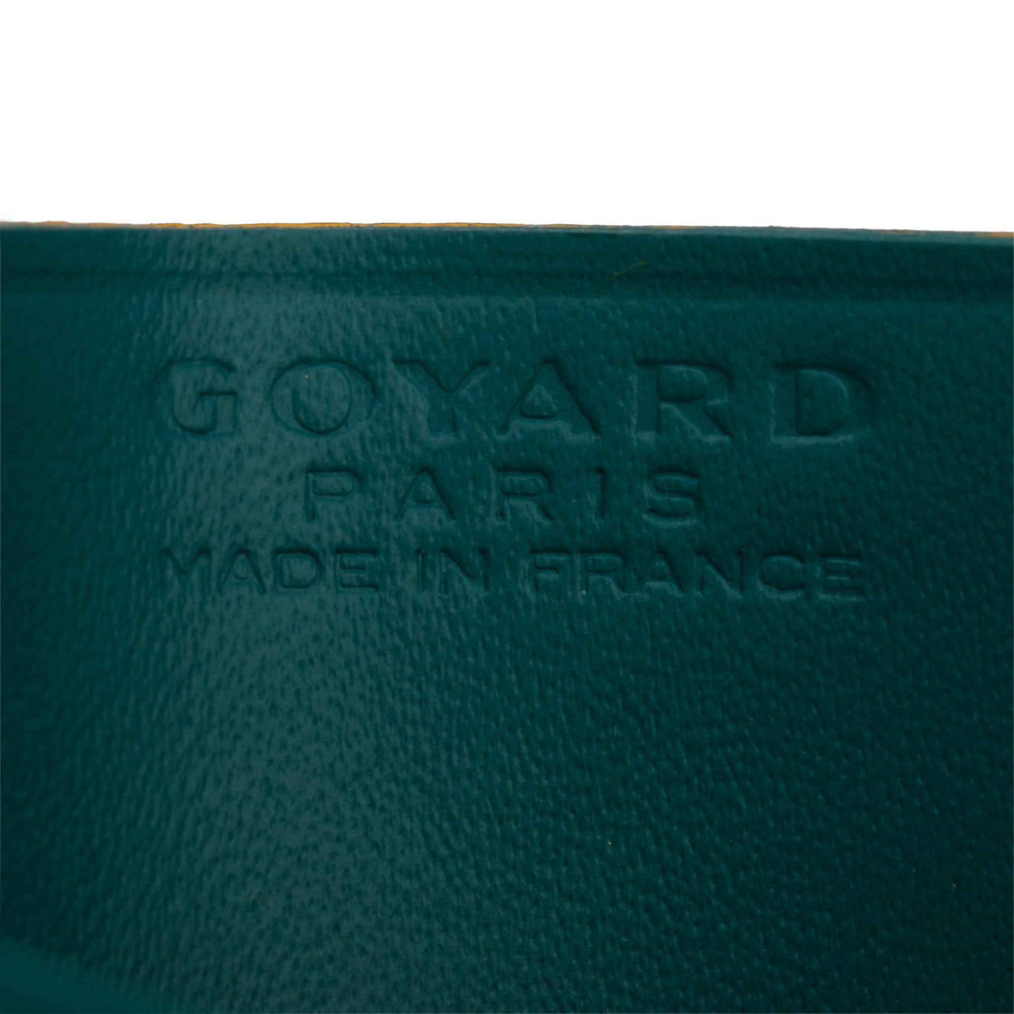 Goyard 2024 Green Leather & Coated Canvas Saint Sulpice Card Holder w/ Box