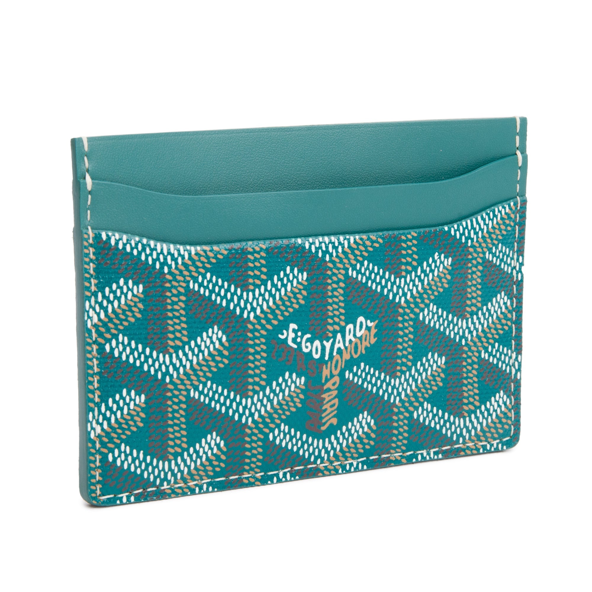 Goyard 2024 Green Leather & Coated Canvas Saint Sulpice Card Holder w/ Box