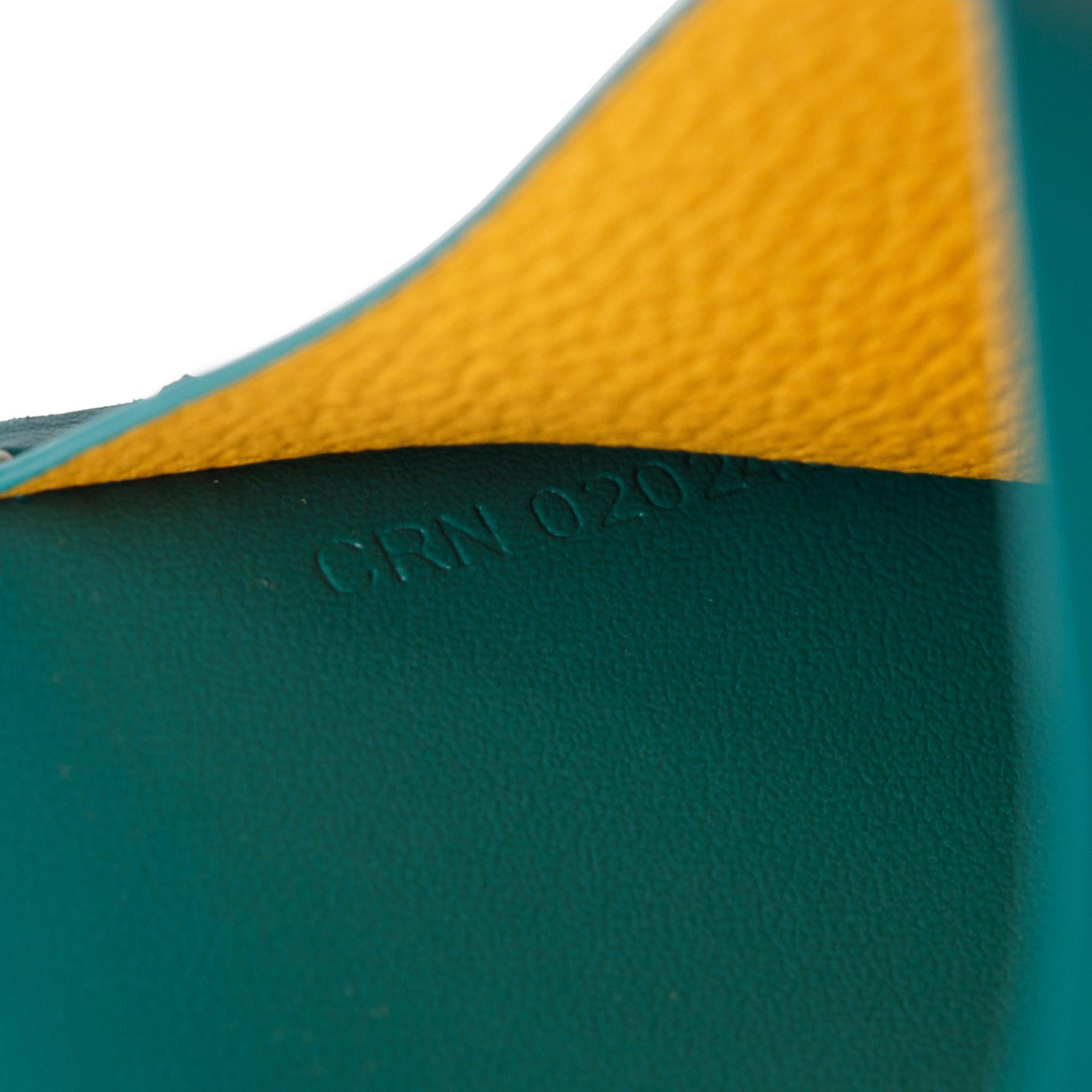 Goyard 2024 Green Leather & Coated Canvas Saint Sulpice Card Holder w/ Box