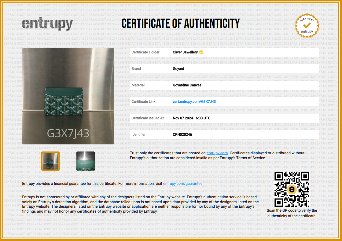 Goyard 2024 Green Leather & Coated Canvas Saint Sulpice Card Holder w/ Box