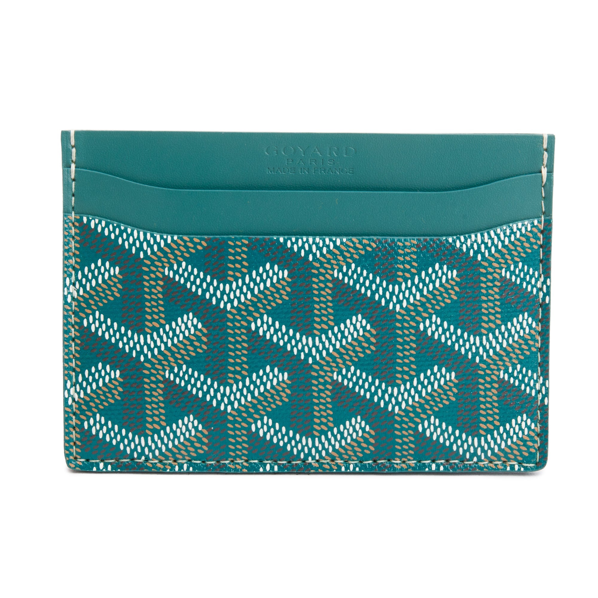 Goyard 2024 Green Leather & Coated Canvas Saint Sulpice Card Holder w/ Box