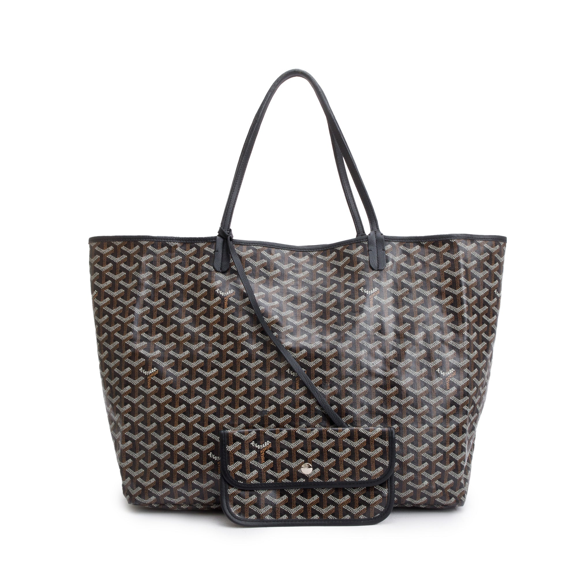 Goyard Black Goyardin Canvas Saint Louis Tote GM w/ Pouch