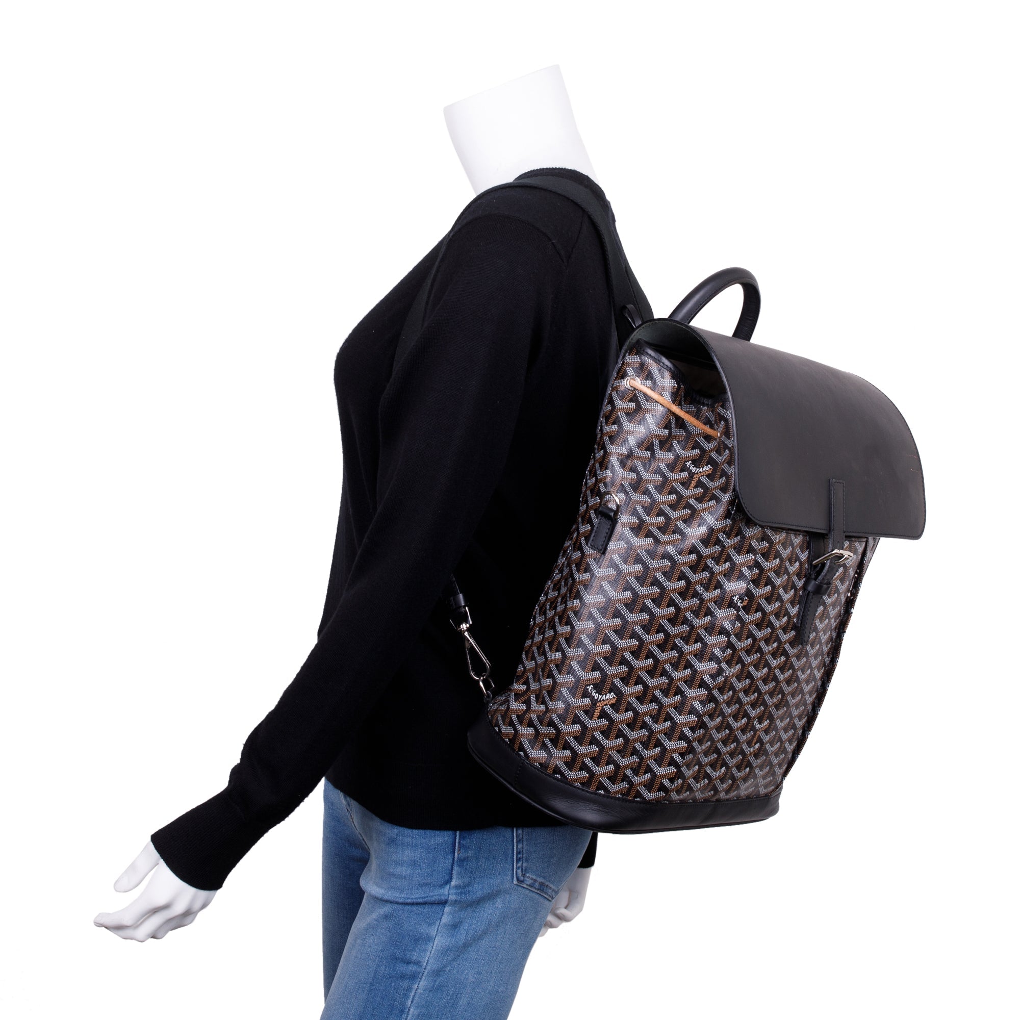 Goyard Black Goyardine Calfskin Alpin Backpack MM