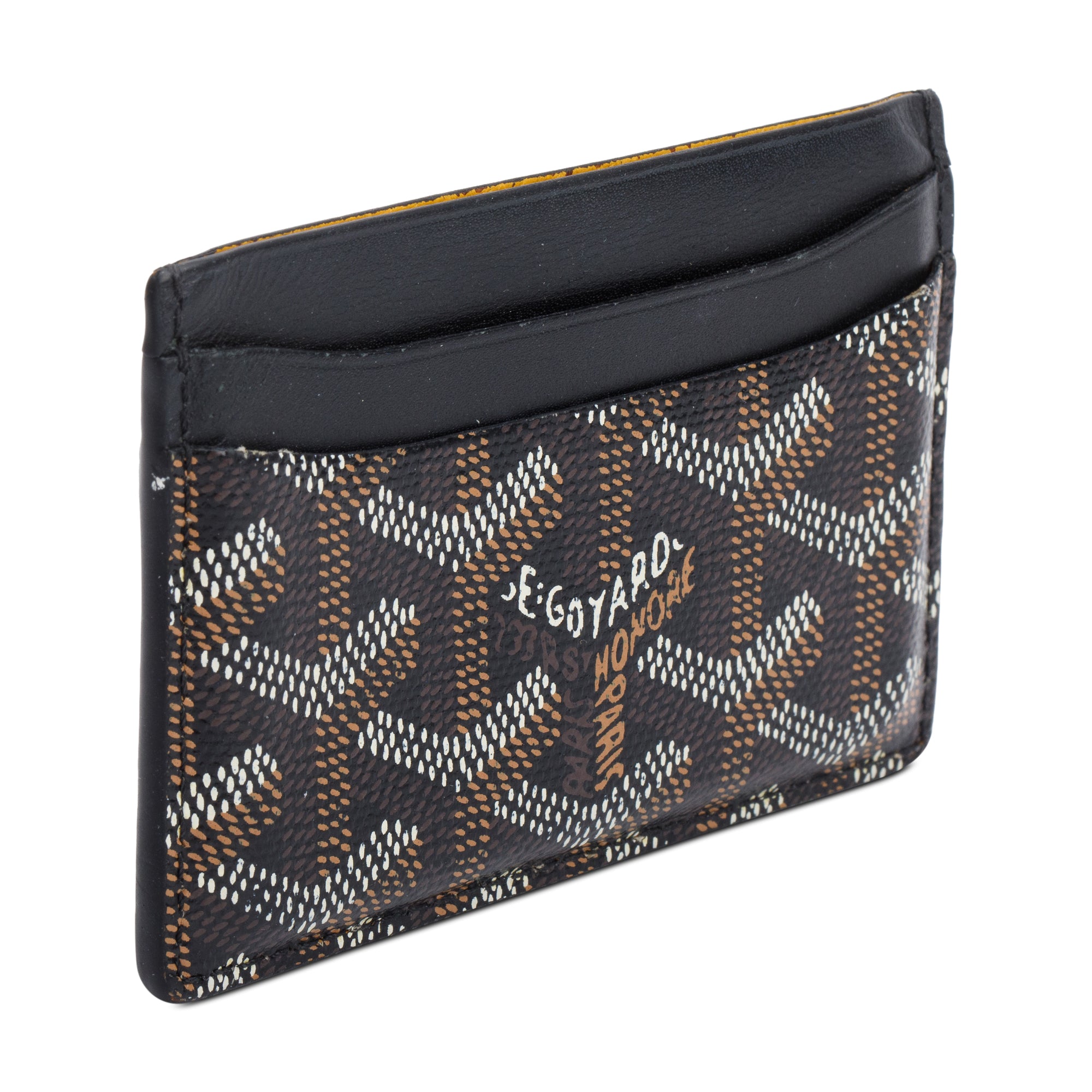 Goyard Black Leather & Coated Canvas Saint Sulpice Card Holder