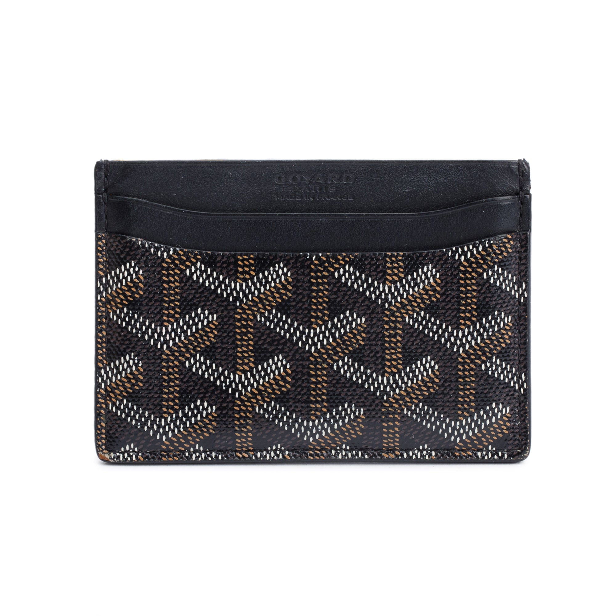 Goyard Black Leather & Coated Canvas Saint Sulpice Card Holder