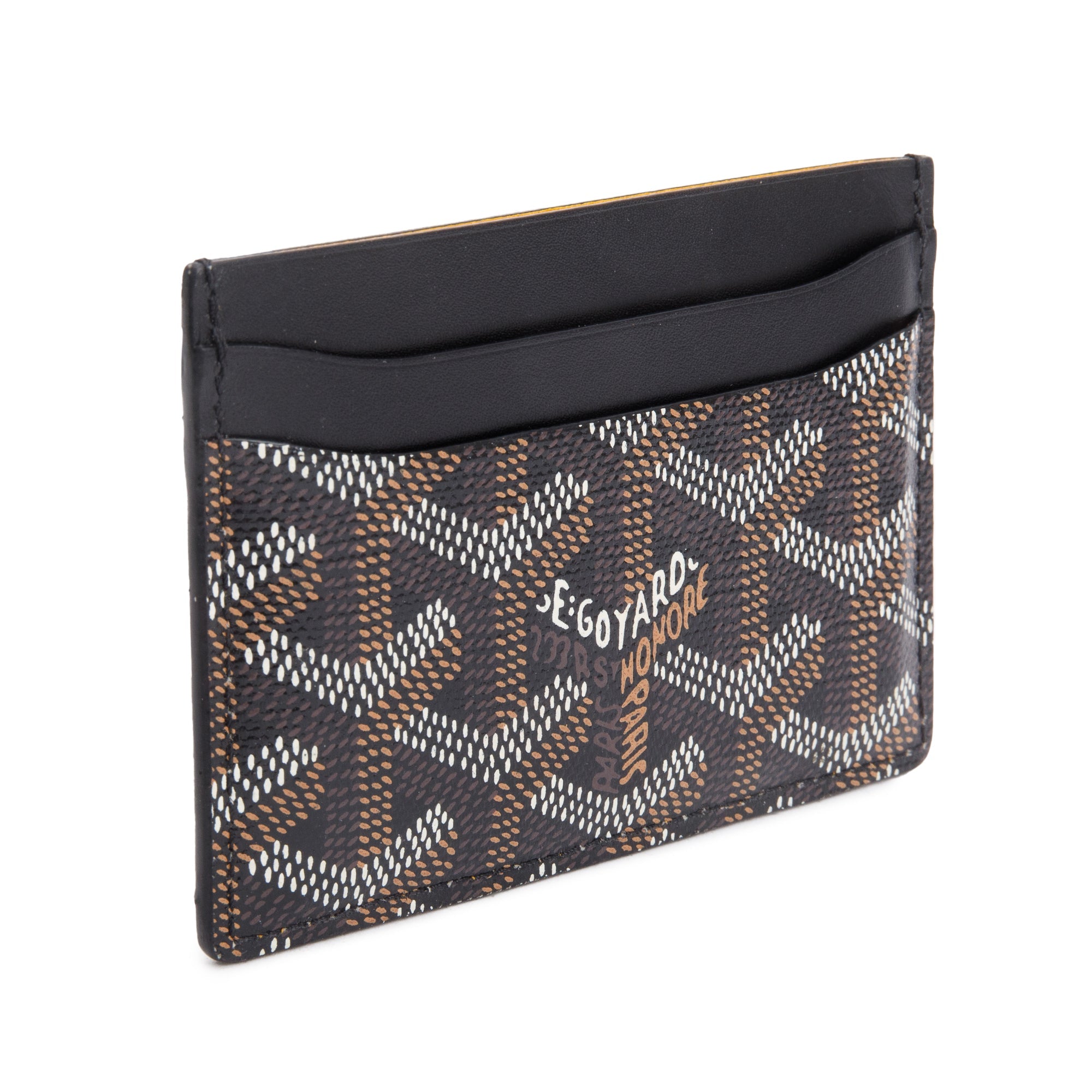 Goyard Black Leather & Coated Canvas Saint Sulpice Card Holder w/ Box