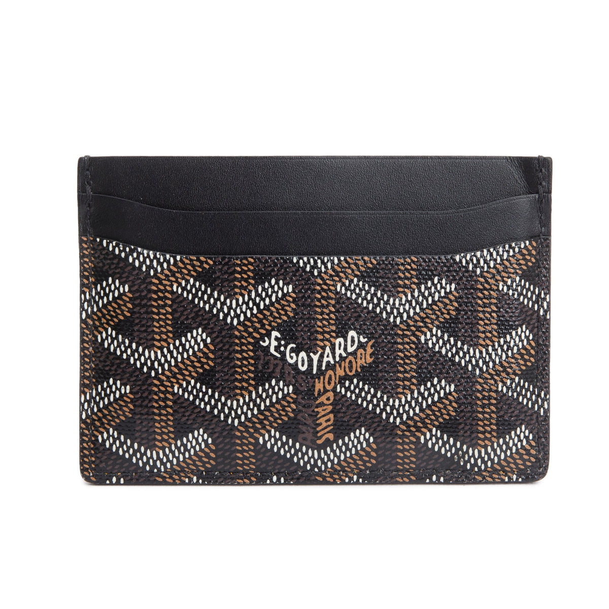 Goyard Black Leather & Coated Canvas Saint Sulpice Card Holder w