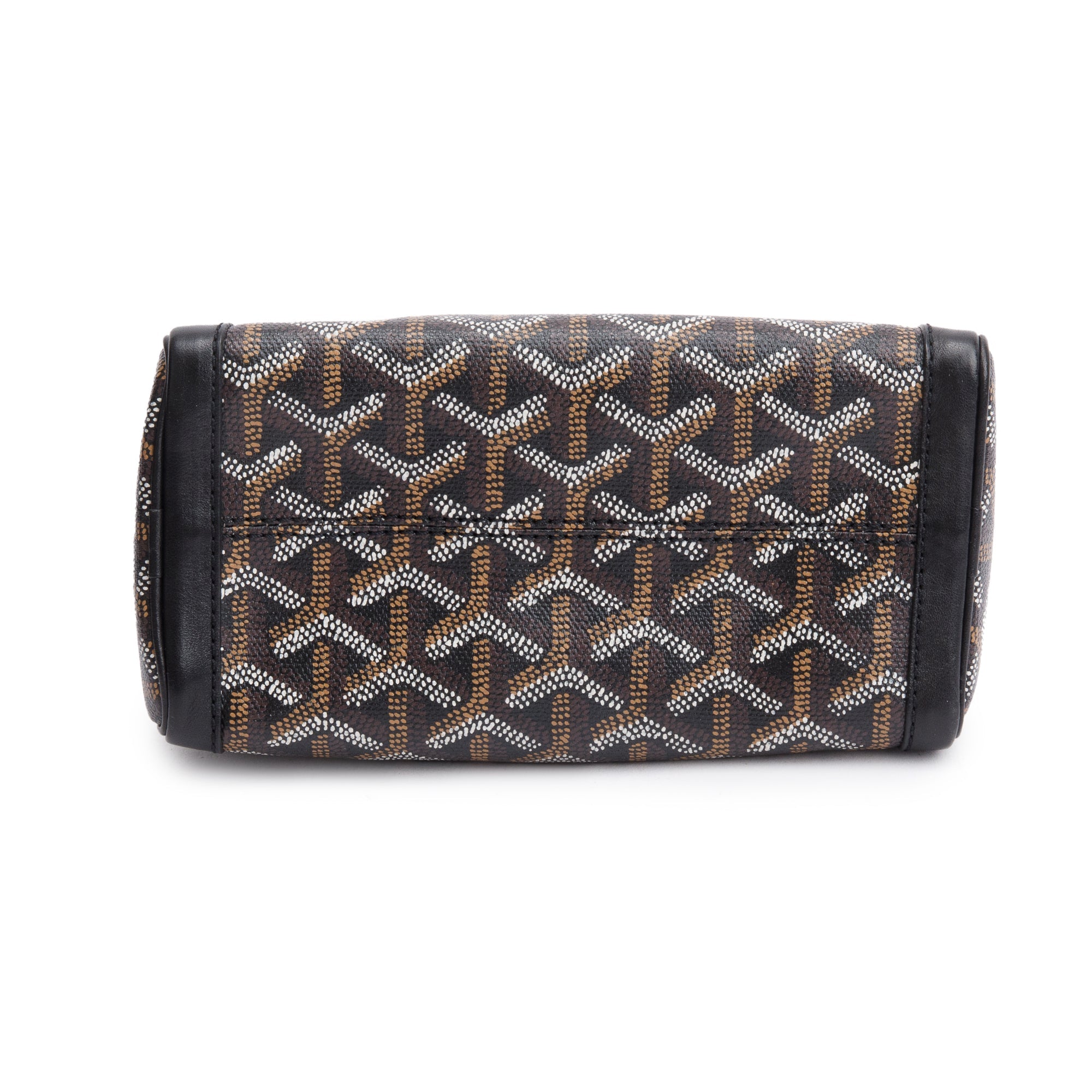 Goyard Black Leather & Monogram Canvas Mini Croisiere Crossbody Bag
