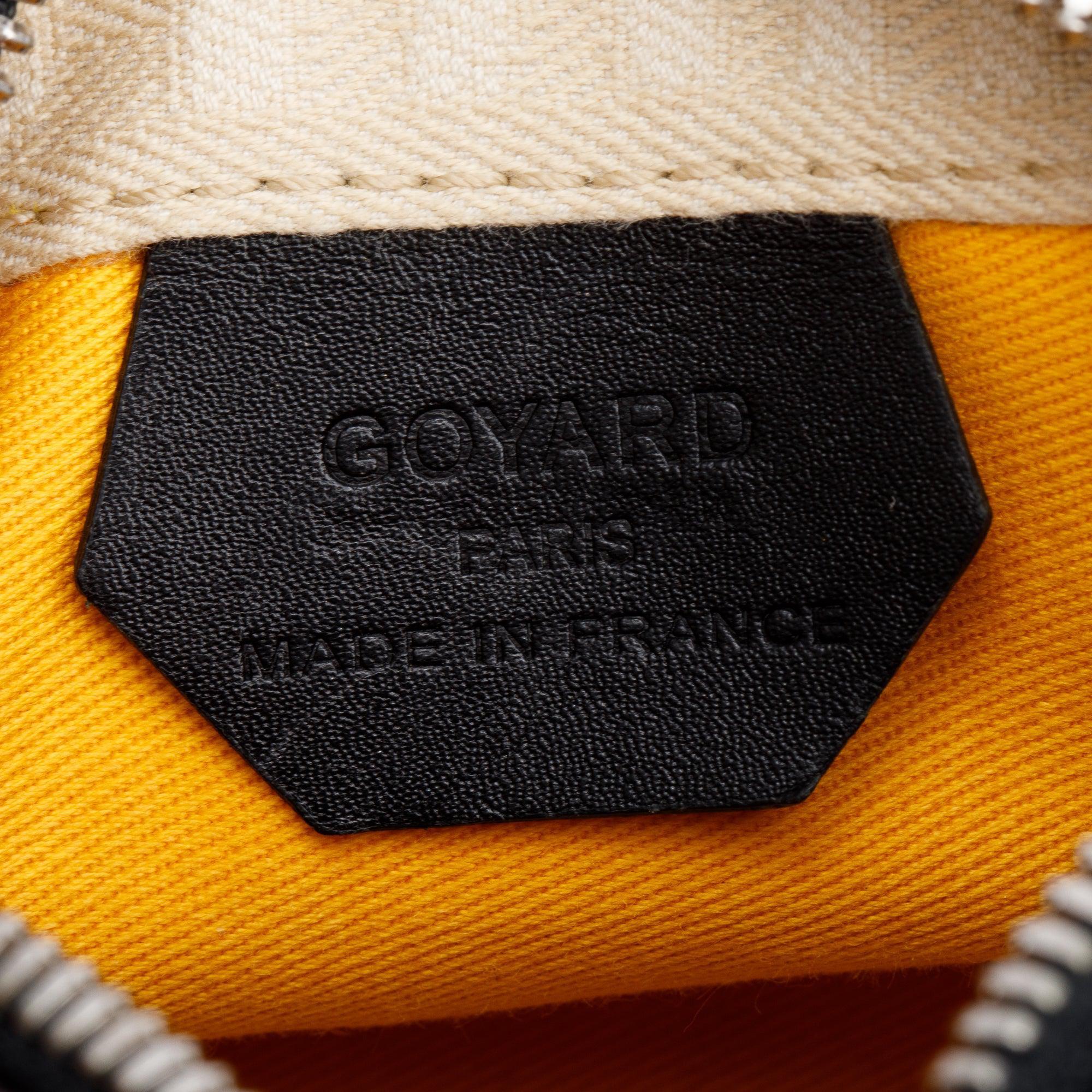 Goyard Black Leather & Monogram Canvas Mini Croisiere Crossbody Bag