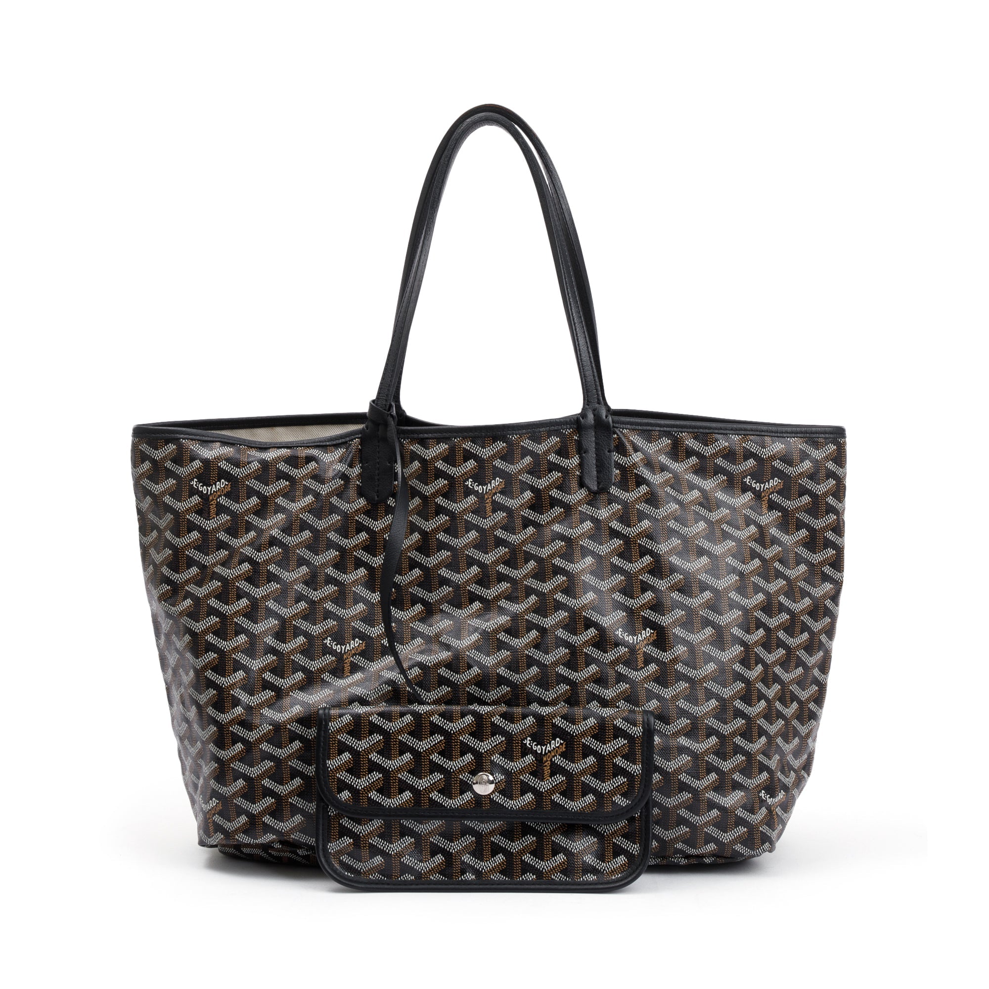 Goyard Black Monogram Canvas Saint Louis Tote PM w/ Pouch