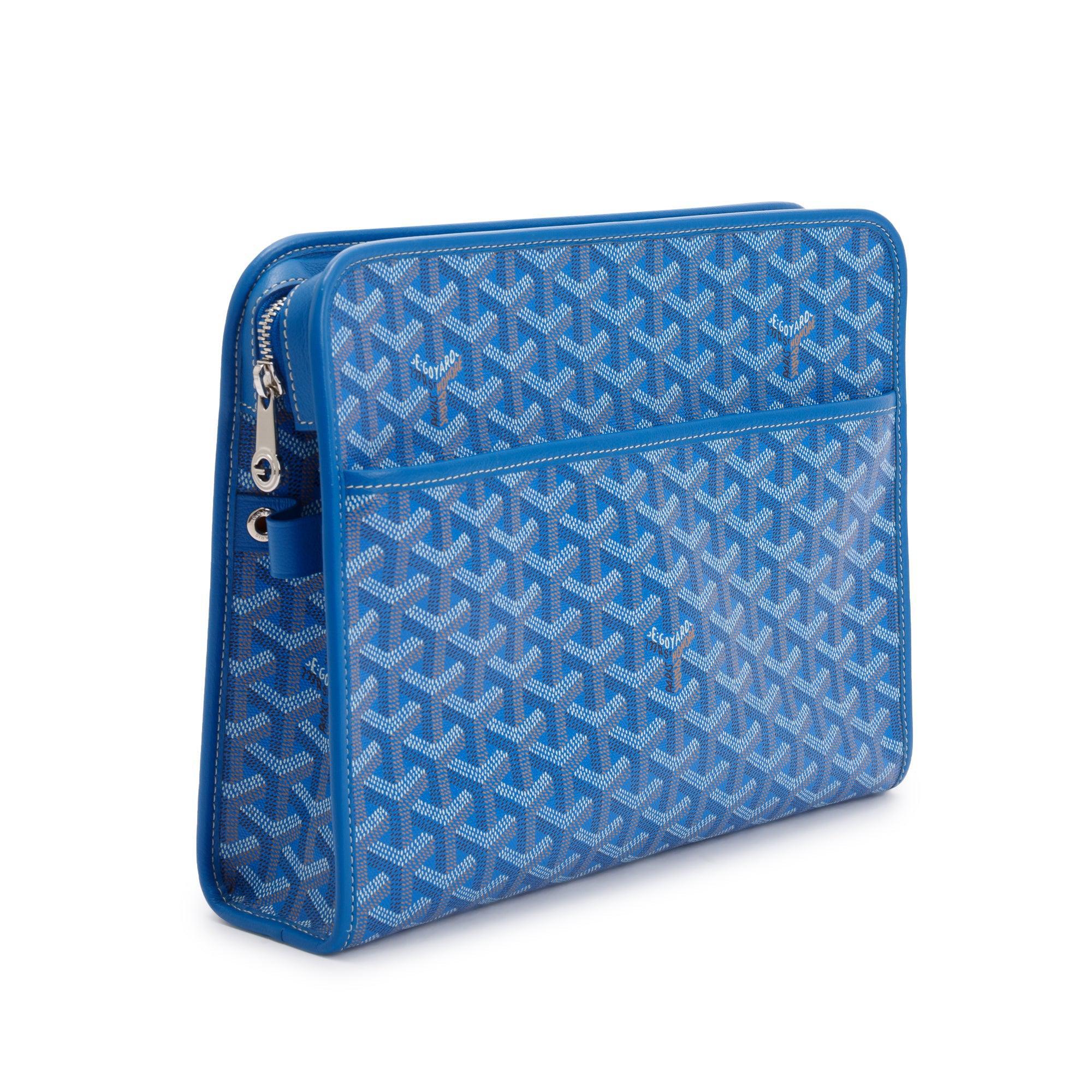 Goyard Blue Goyardine Jouvence Toiletry Pouch GM