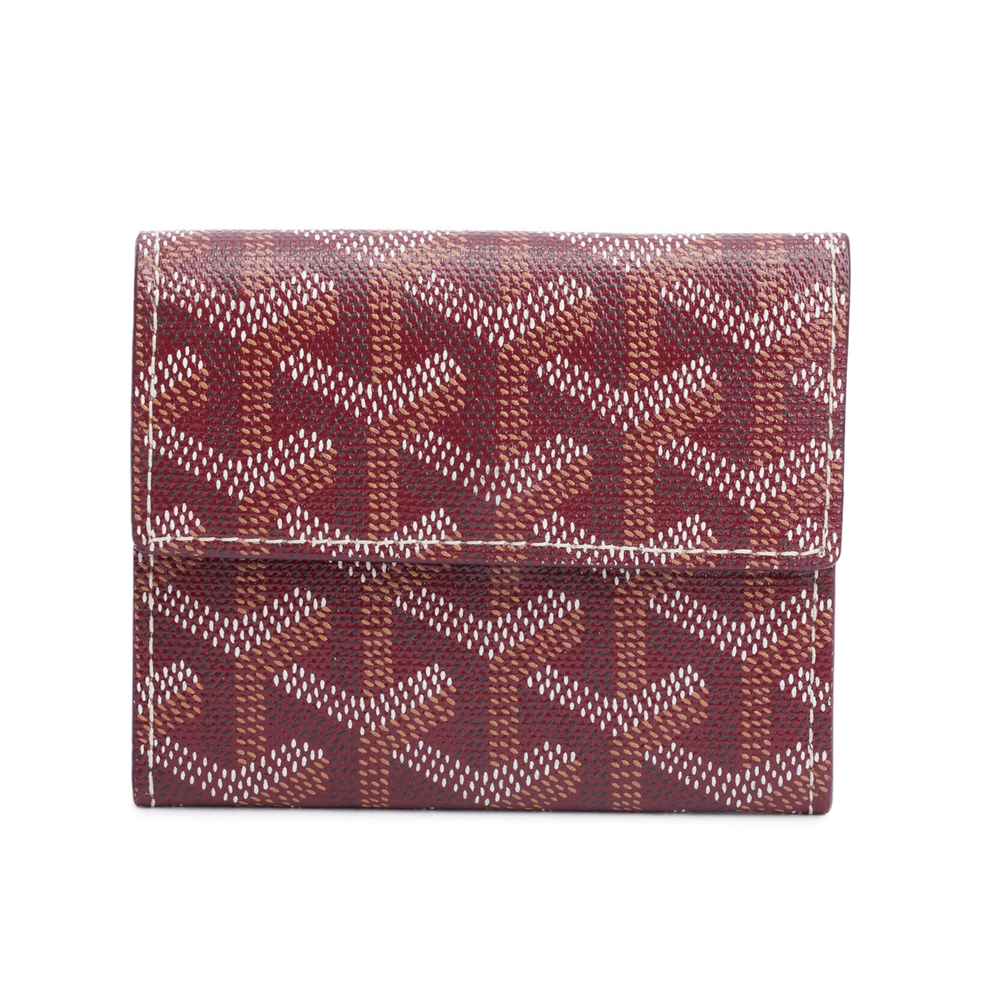 Goyard Burgundy Monogram Coated Canvas Marigny Compact Wallet