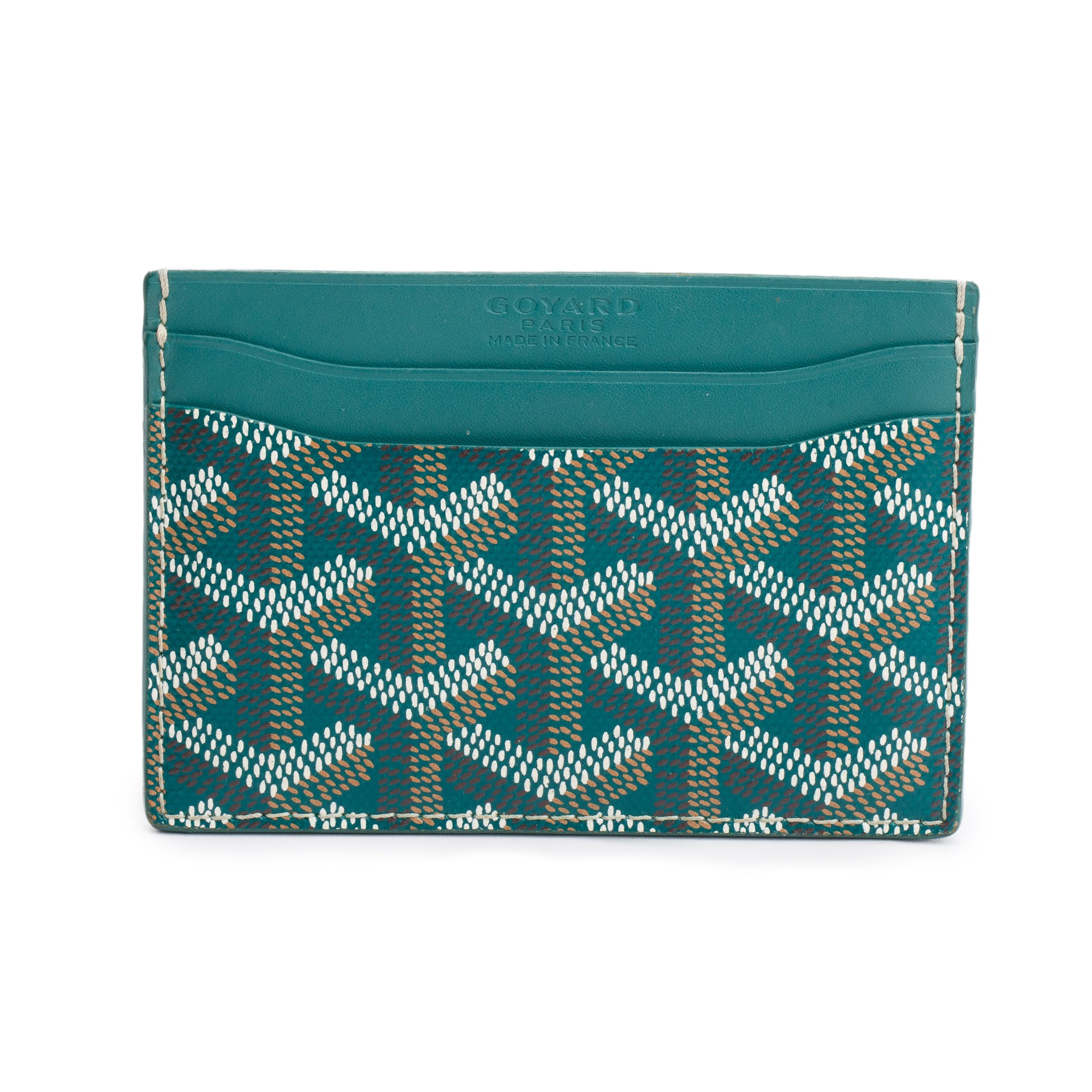 Goyard Green Leather & Coated Canvas Saint Sulpice Card Holder