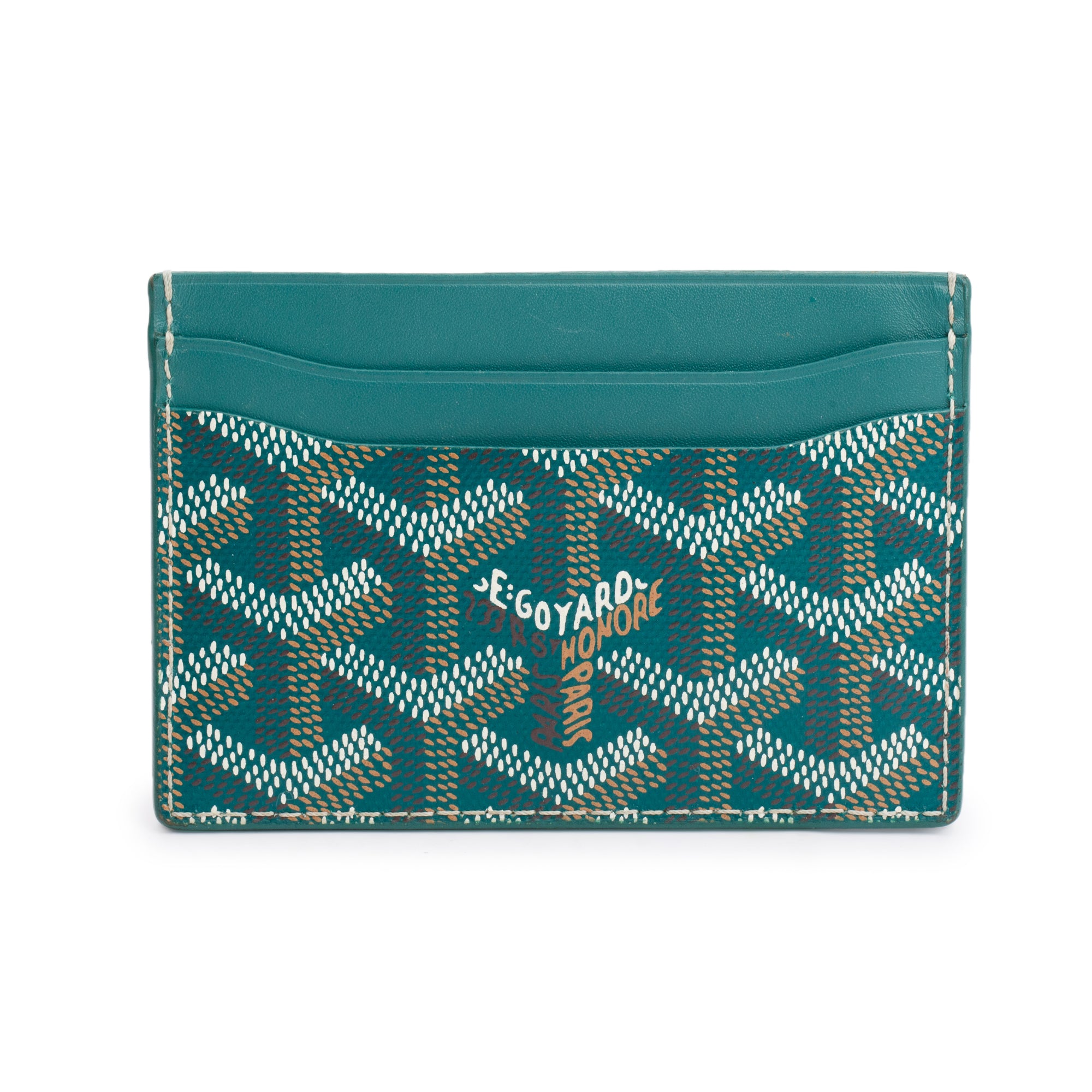 Goyard Green Leather & Coated Canvas Saint Sulpice Card Holder