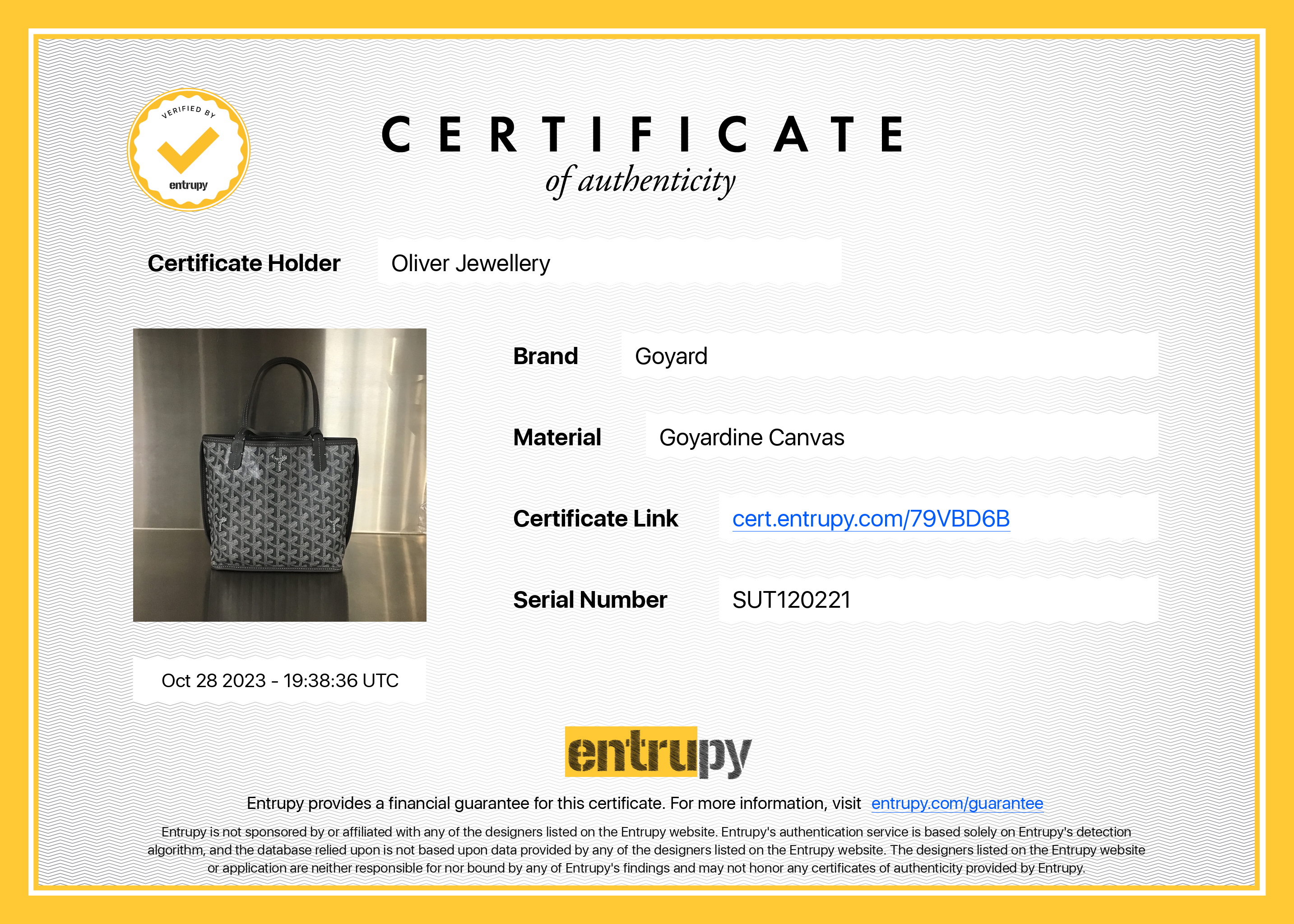 Goyard Grey Coated Canvas Mini Reversible Anjou w/ Pouch