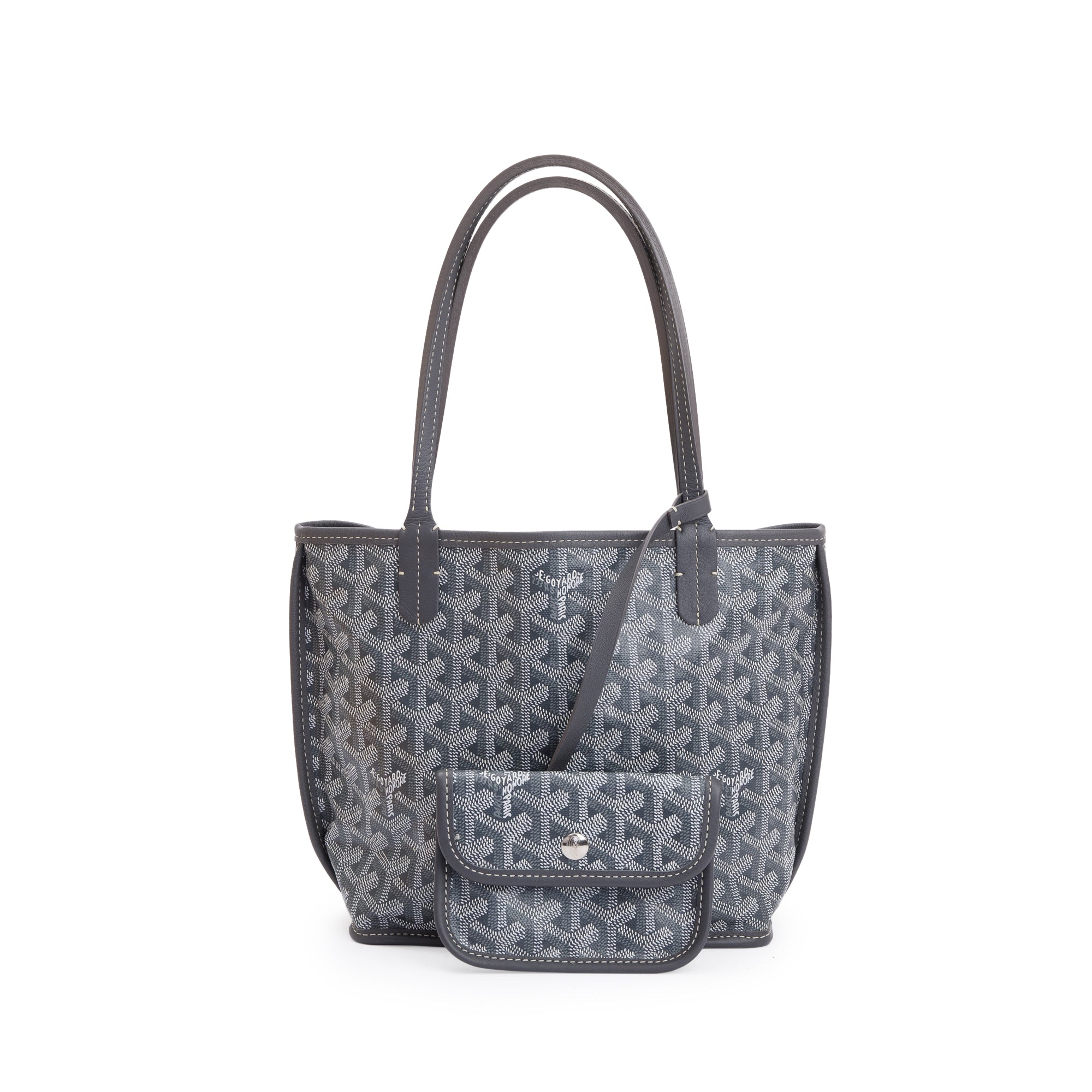 Goyard Grey Coated Canvas Mini Reversible Anjou w/ Pouch