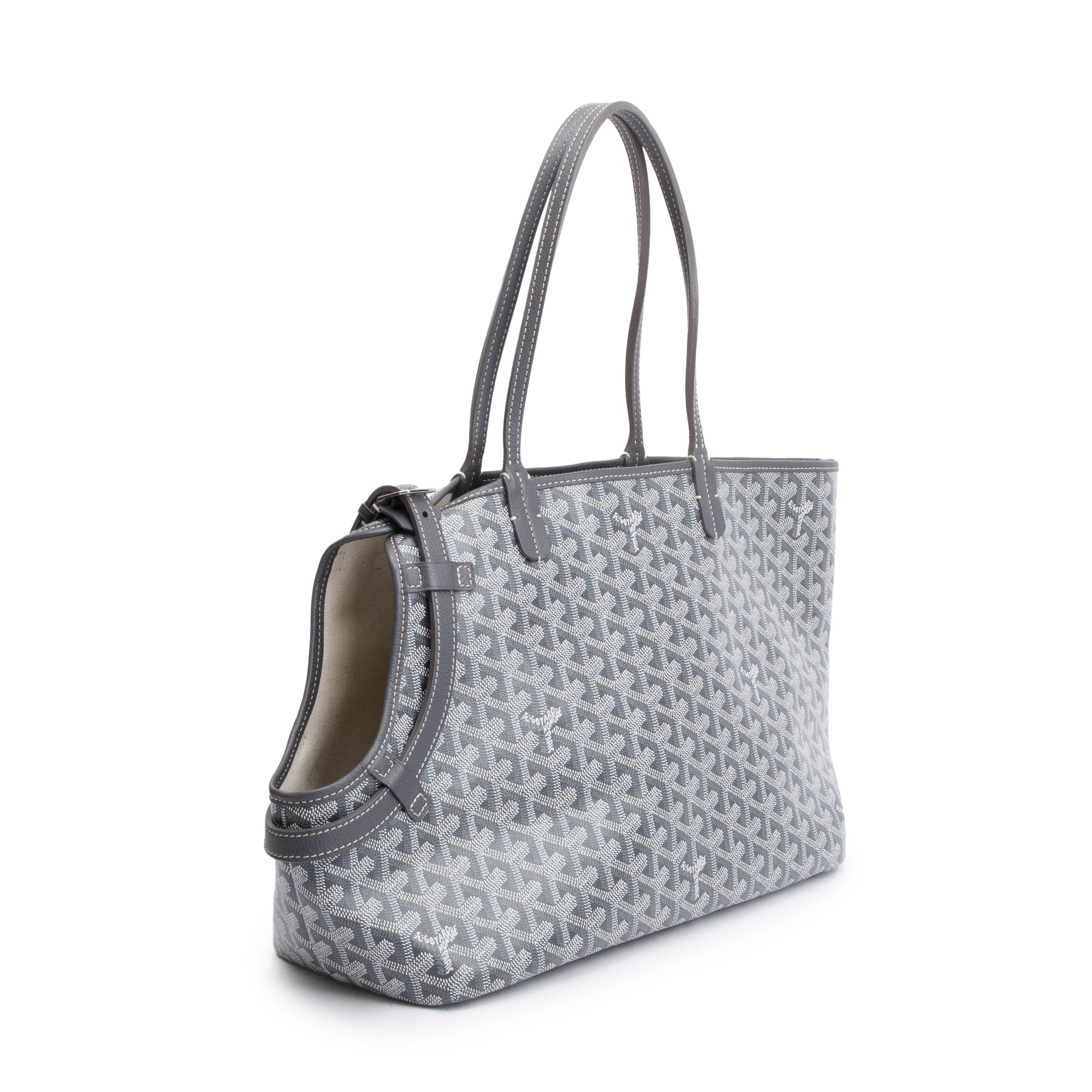 Goyard Grey Monogram Canvas Chien Gris Pet Carrier