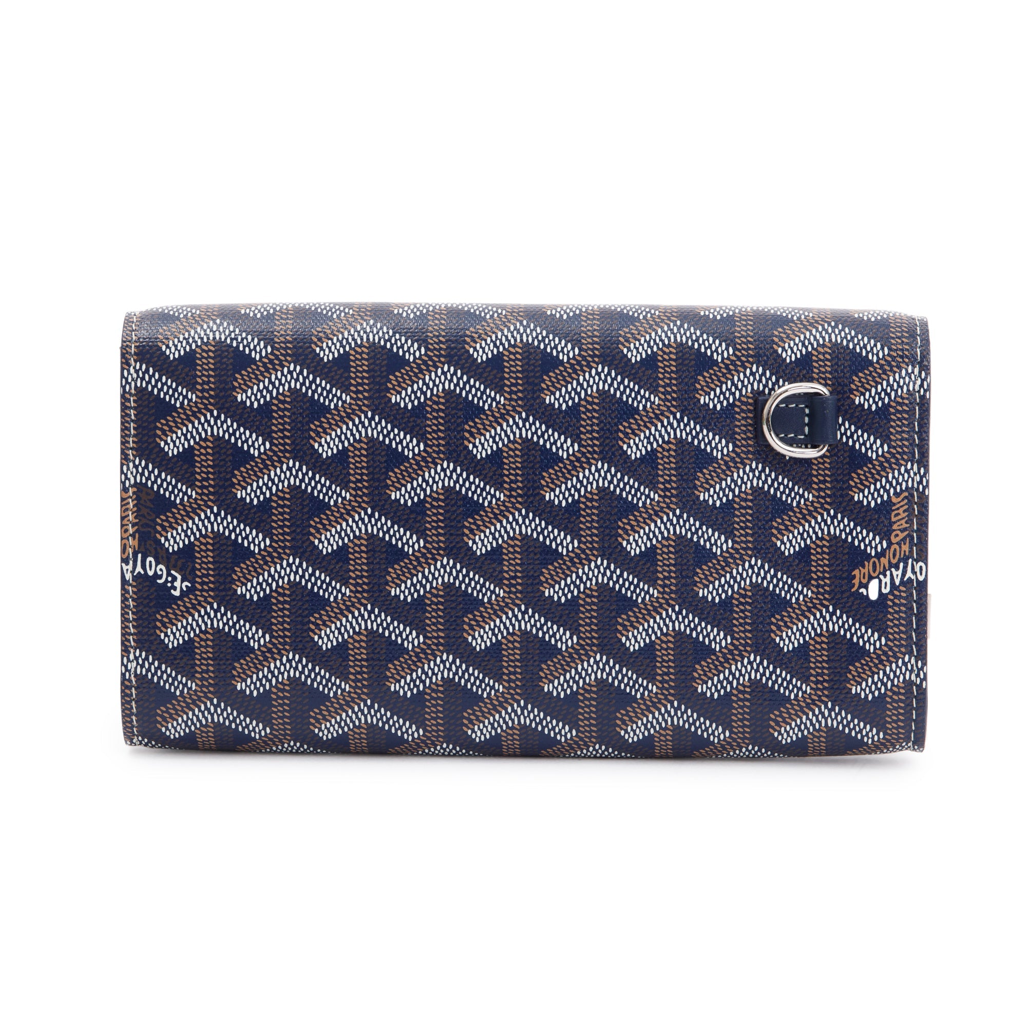 Goyard Navy Goyardine Monte Carlo Bois Clutch w/ Strap