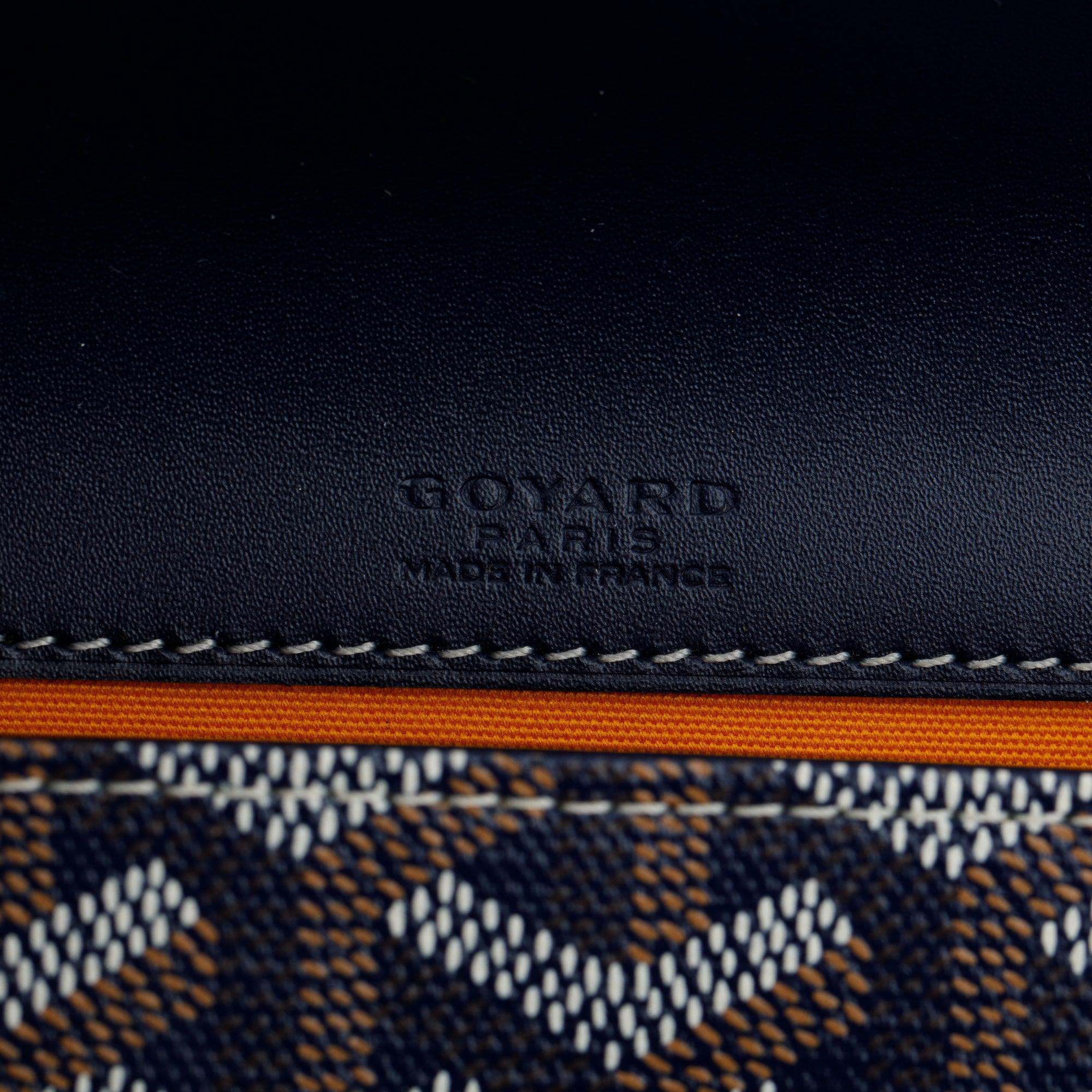 Goyard Navy Goyardine Monte Carlo Bois Clutch w/ Strap