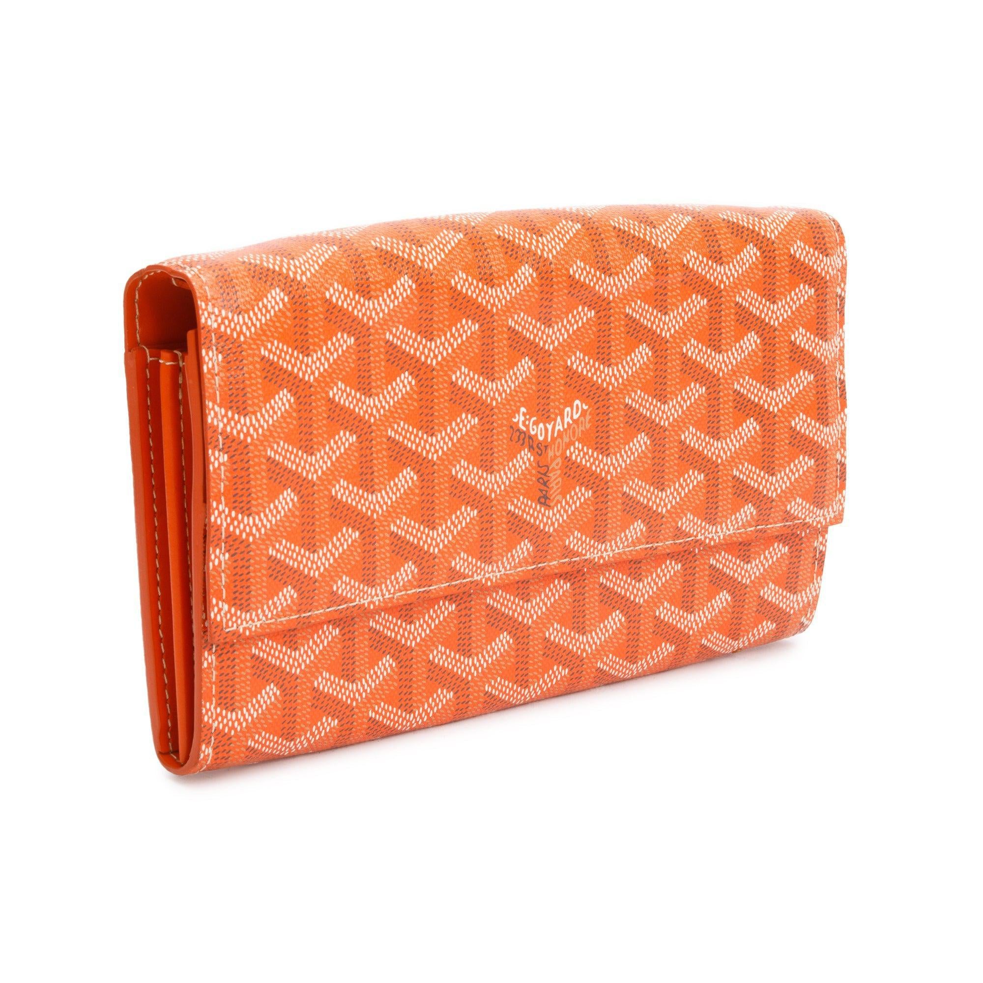 Goyard Orange Goyardine Canvas Varenne Continental Wallet