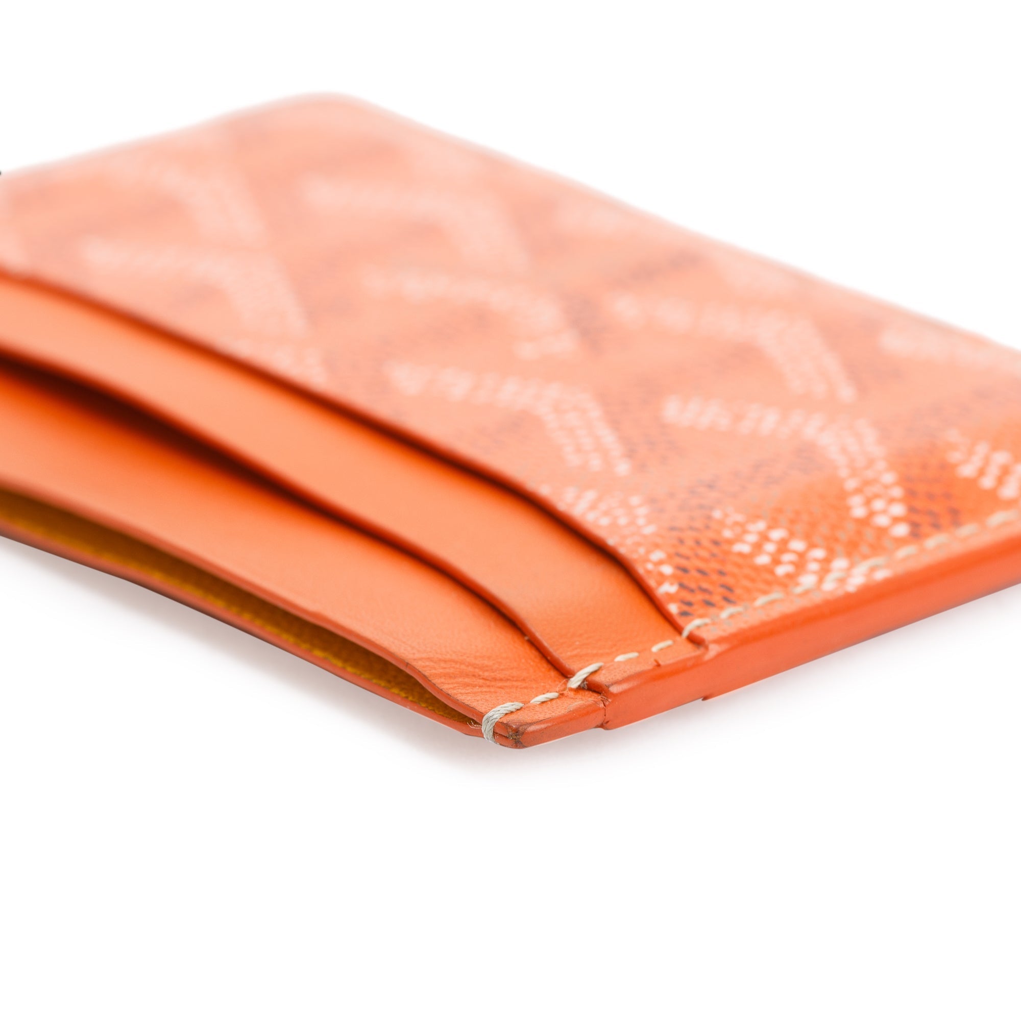 Goyard Orange Goyardine Saint Sulpice Card Holder w/ Box