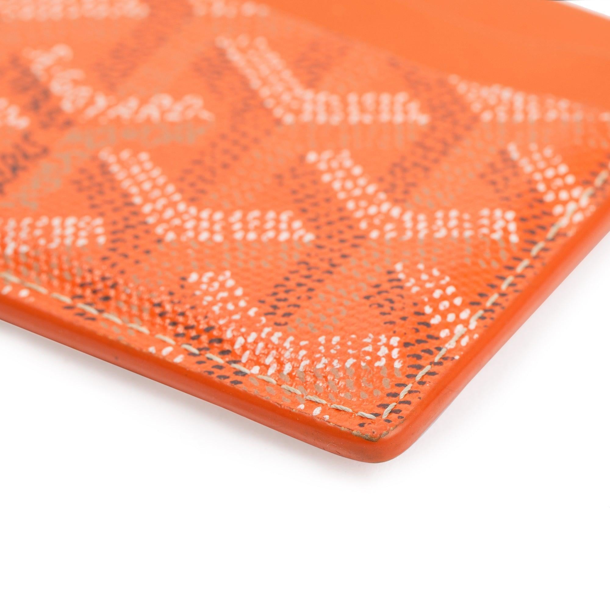 Goyard Orange Goyardine Saint Sulpice Card Holder w/ Box
