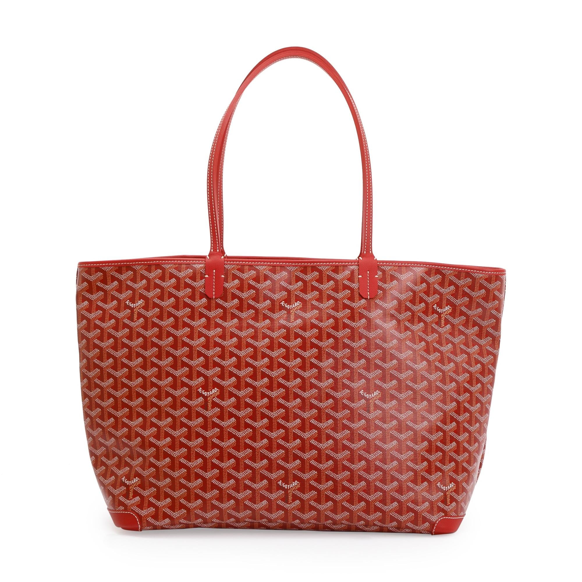 Goyard Red Goyardine Artois MM Bag