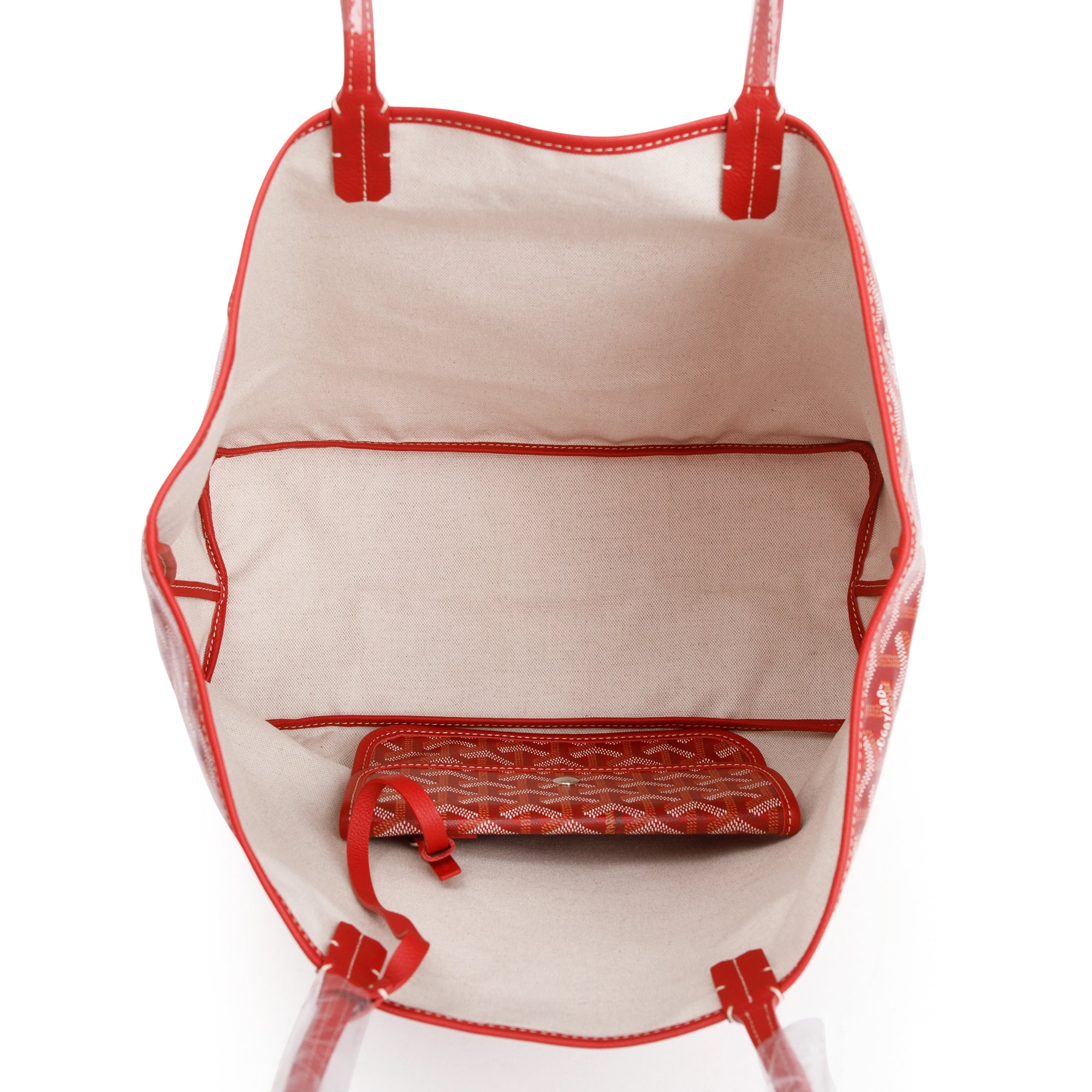 Goyard Red Monogram Canvas Saint Louis Tote PM w/ Pouch