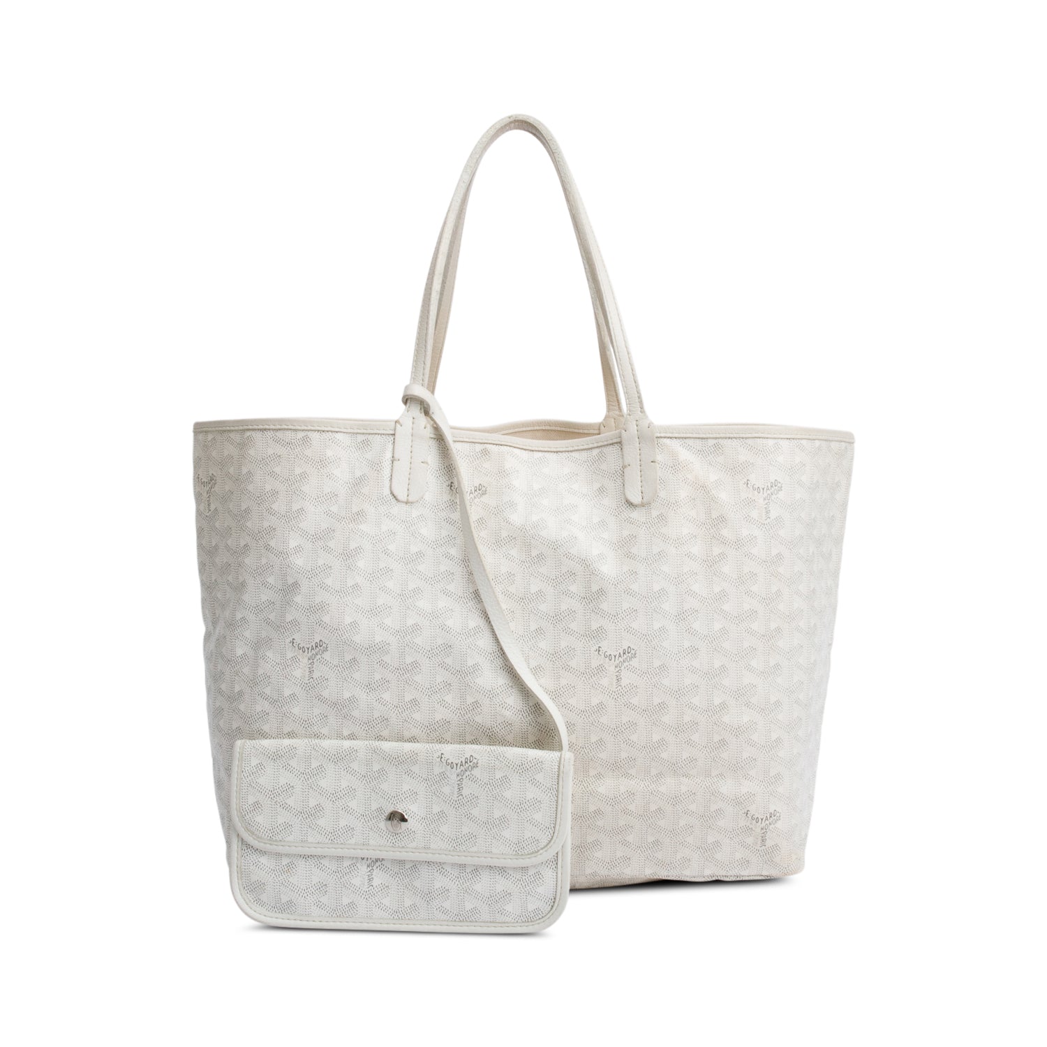 Goyard White Monogram Canvas Saint Louis Tote PM w/ Pouch