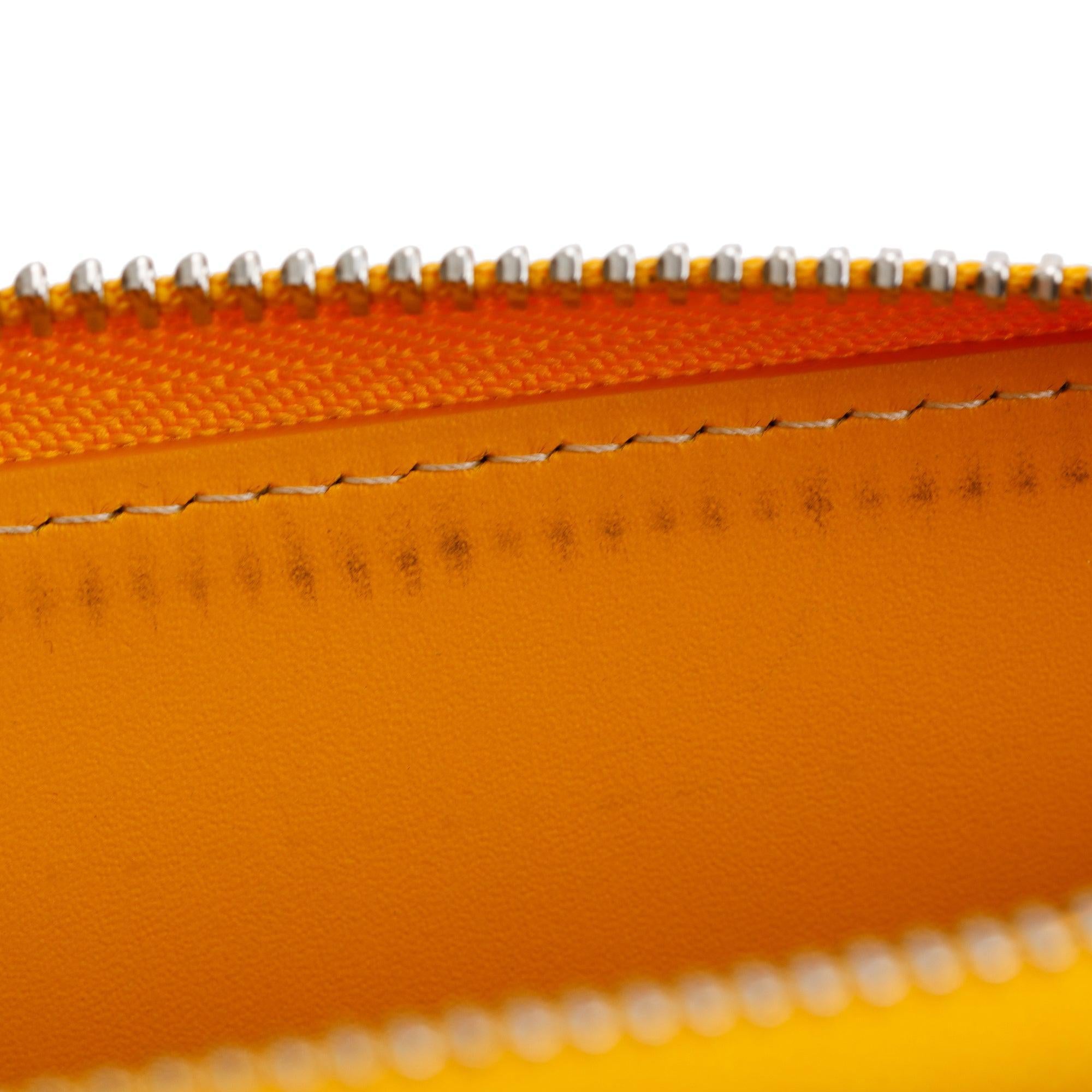 Goyard Yellow Goyardine Matignon GM Zippy Wallet w/ Box