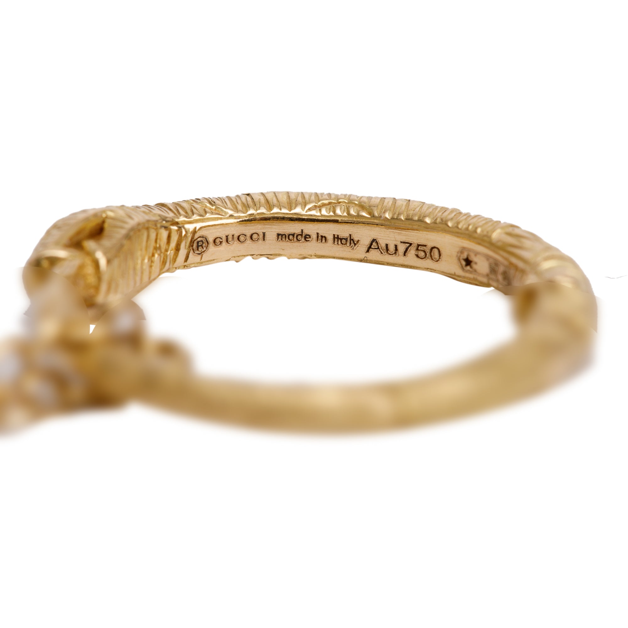 Gucci 18k Gold Ouroboros Snake Ring Pendant Necklace w/ Box