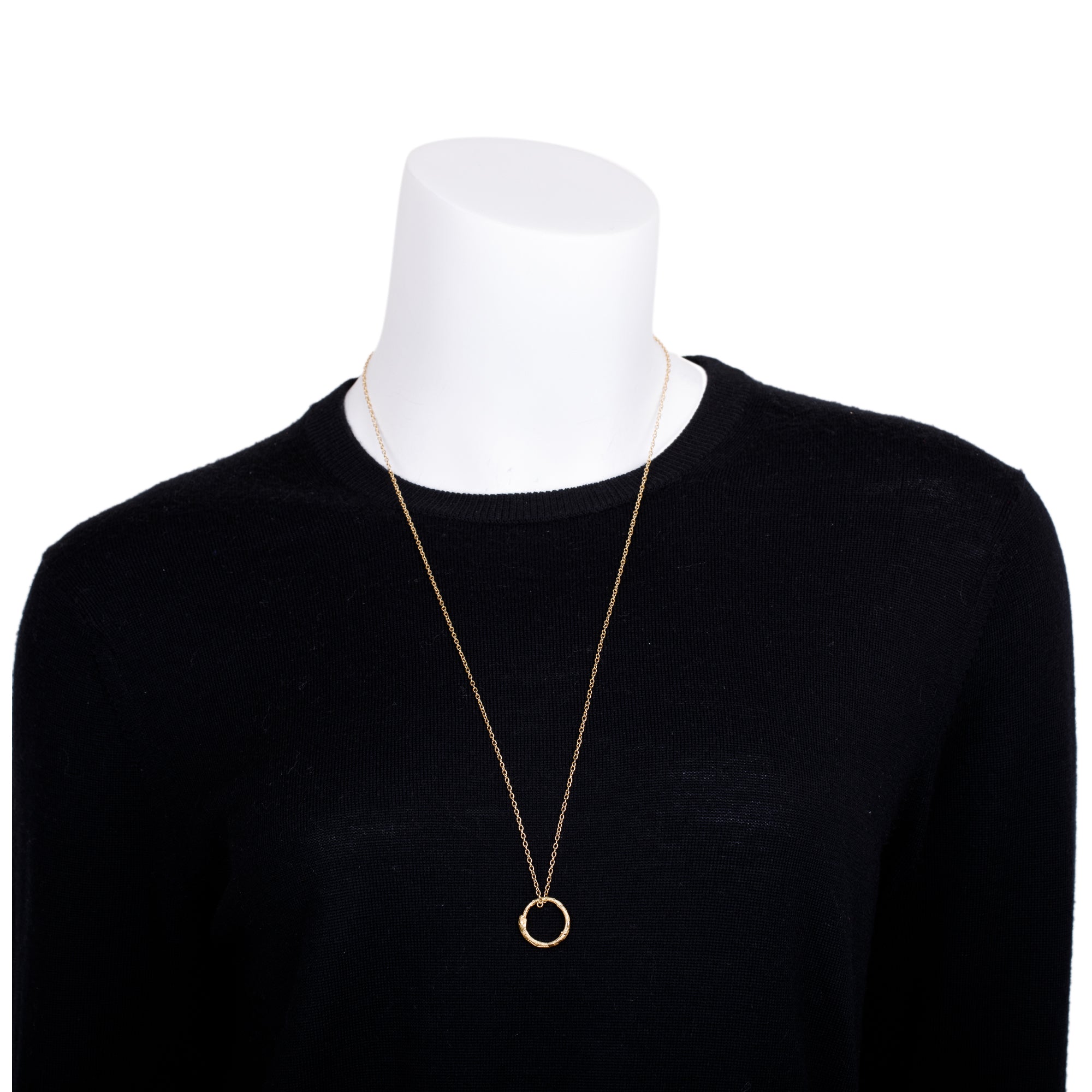 Gucci 18k Gold Ouroboros Snake Ring Pendant Necklace w/ Box