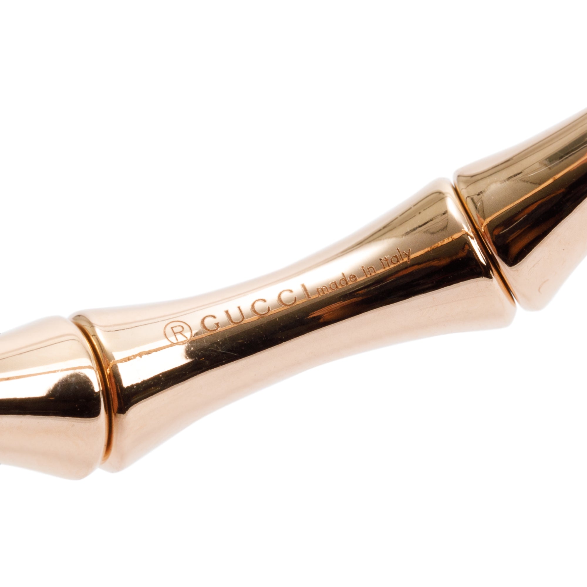 Gucci 18k Rose Gold Bamboo Bangle Bracelet