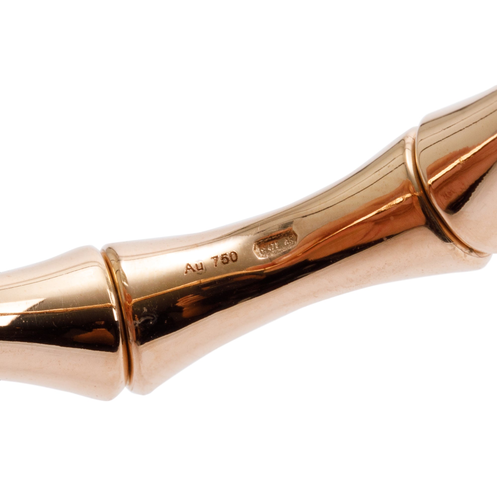 Gucci 18k Rose Gold Bamboo Bangle Bracelet