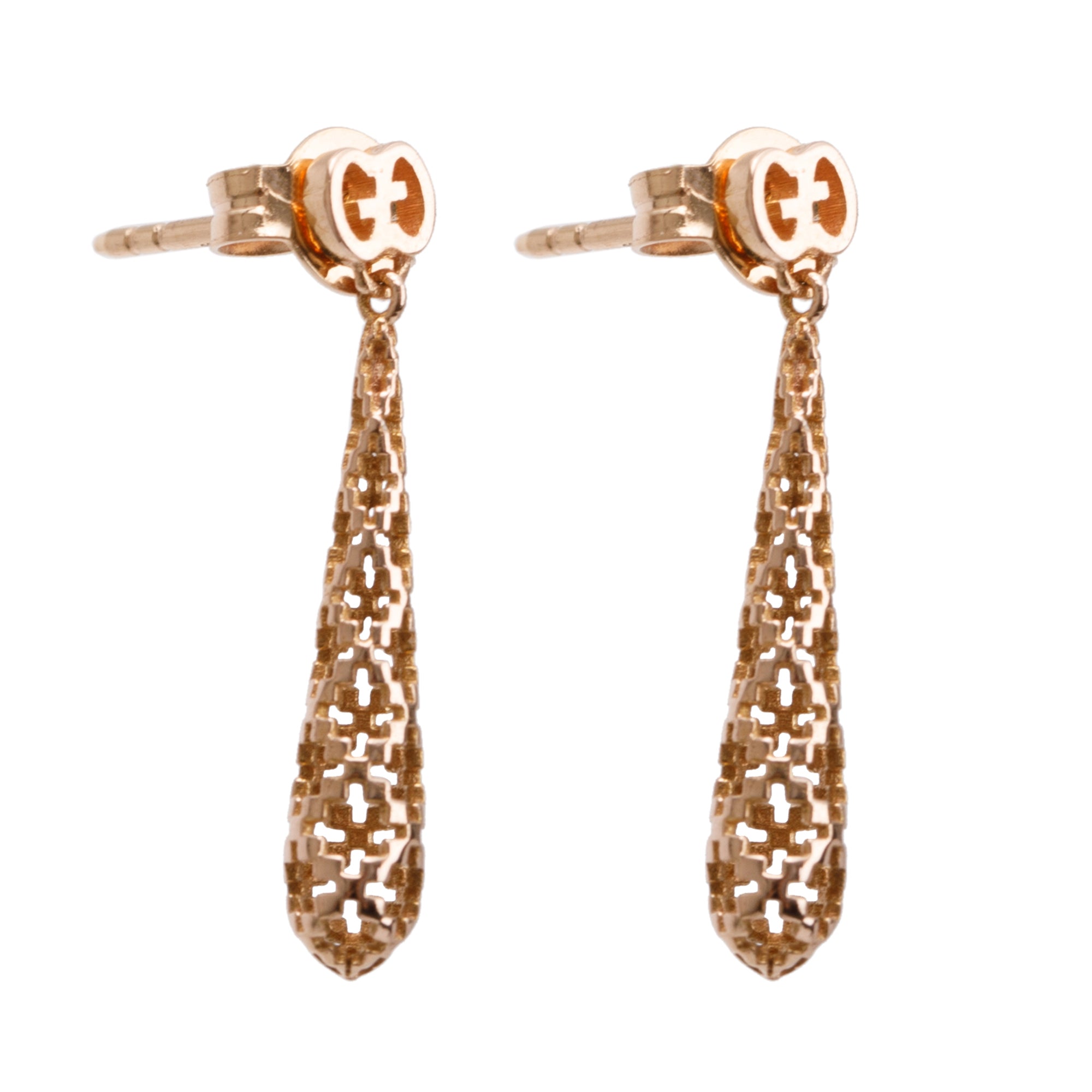 Gucci 18k Rose Gold Diamantissima Small Drop Earrings