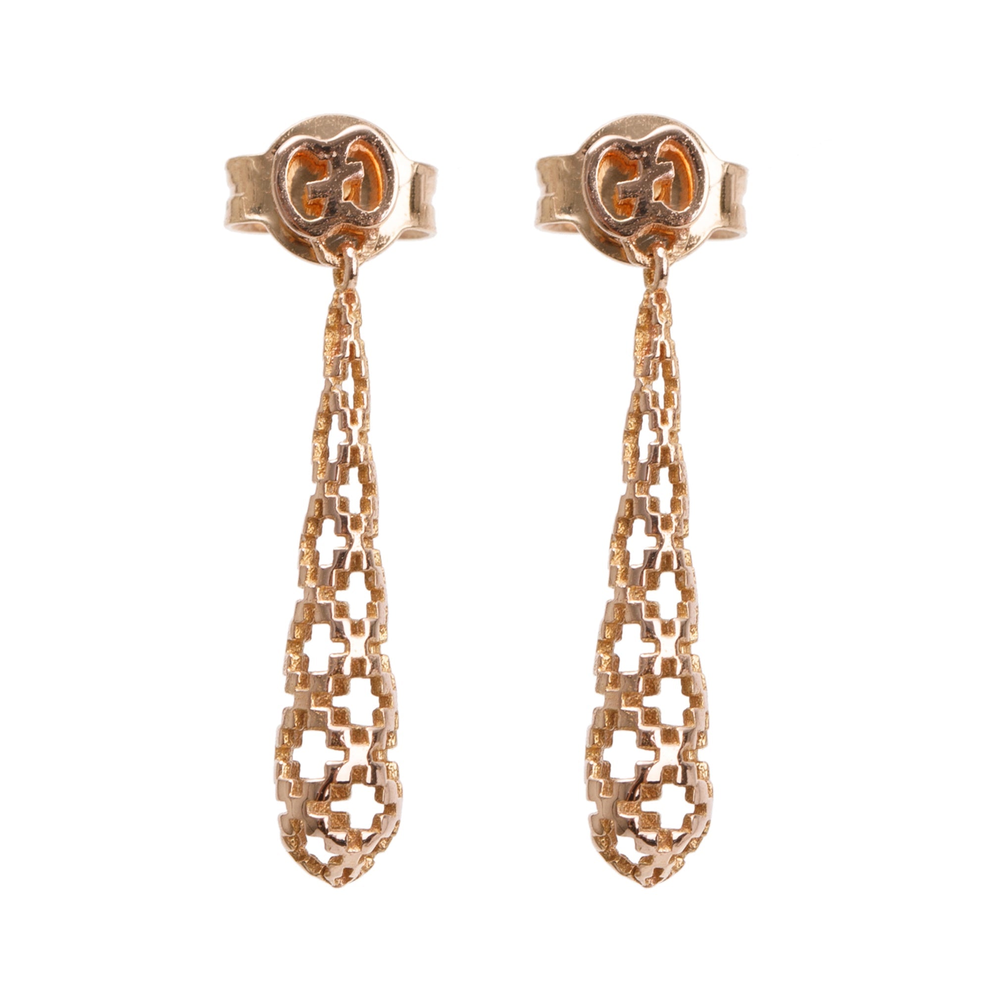 Gucci 18k Rose Gold Diamantissima Small Drop Earrings