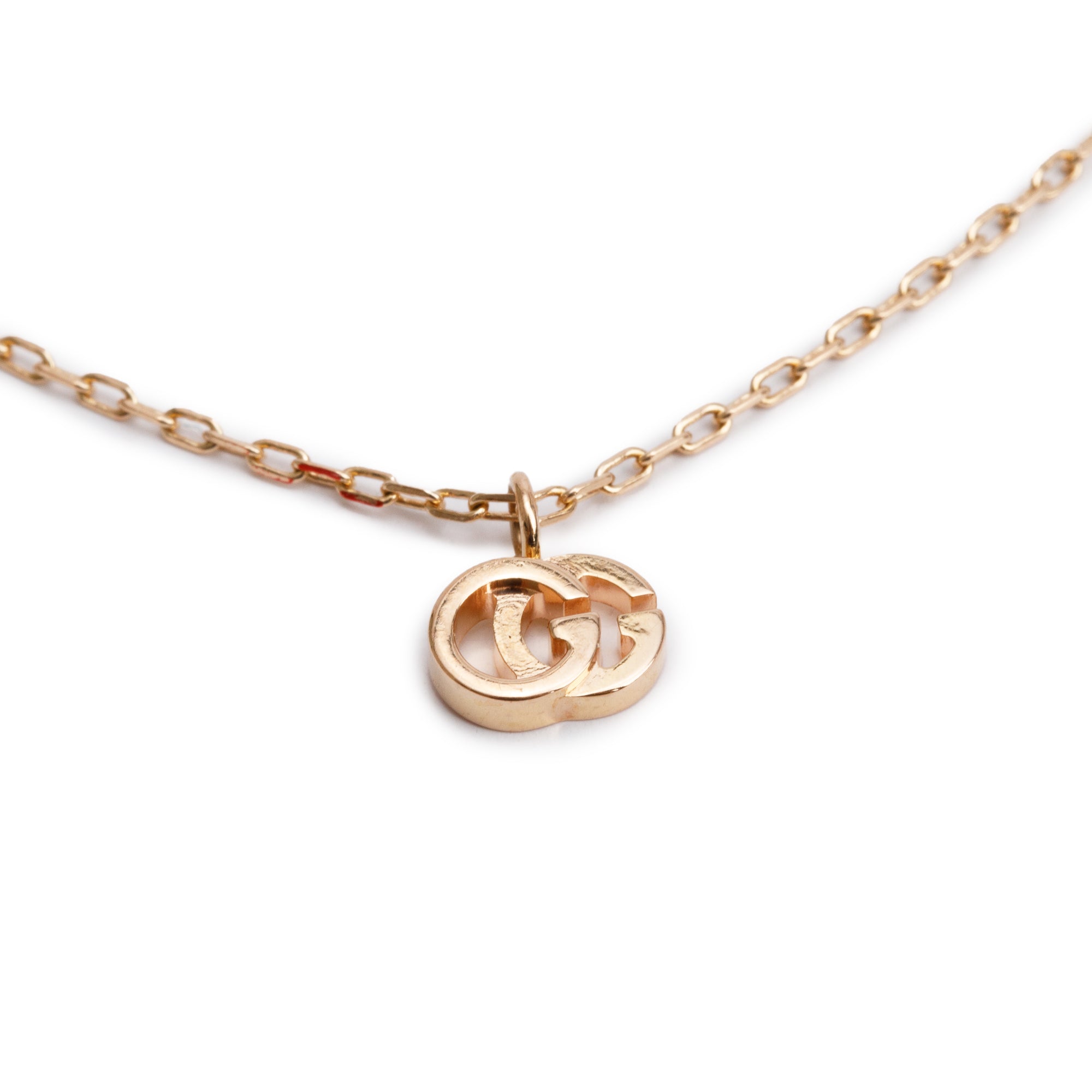 Gucci 18k Rose Gold Running GG Pendant Necklace