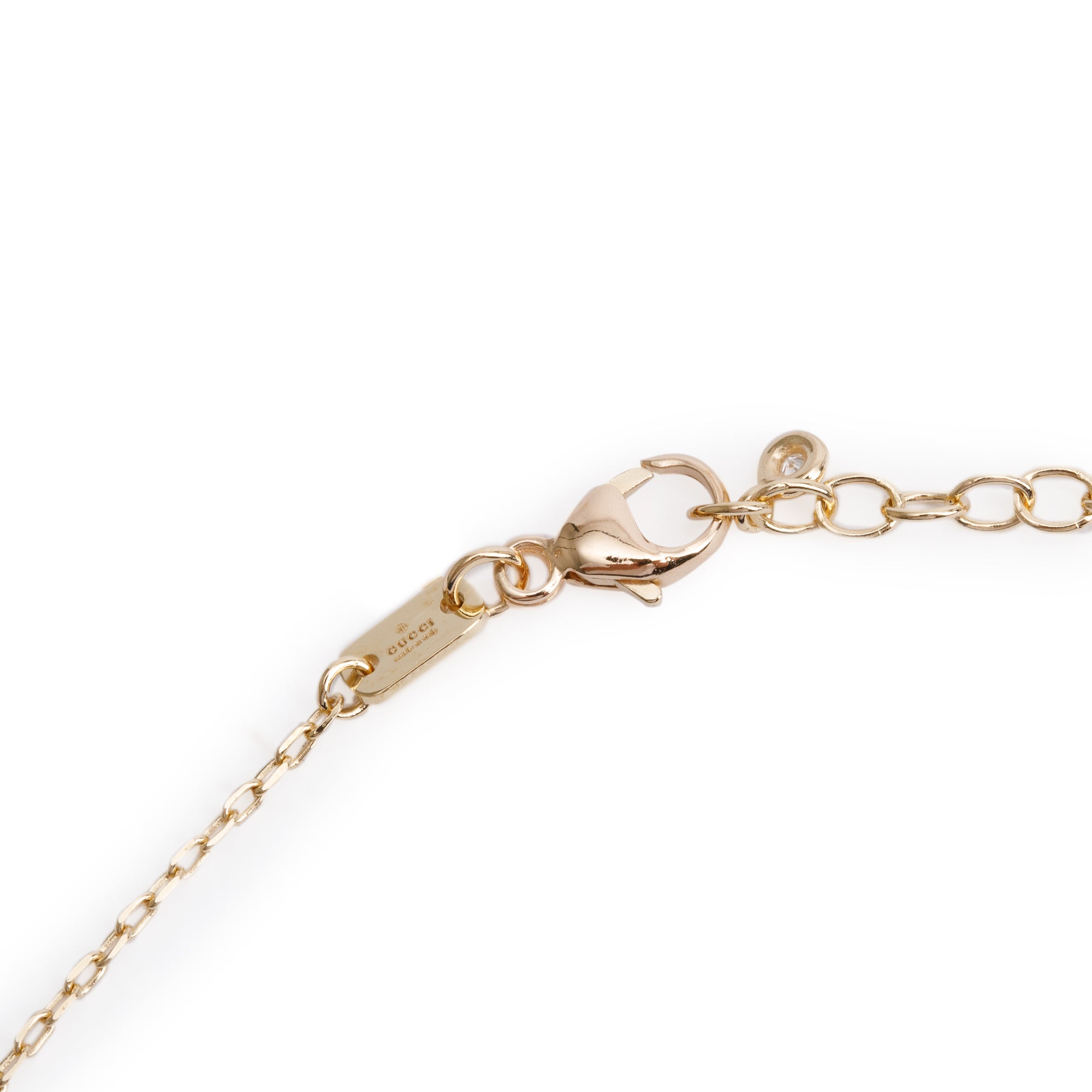 Gucci 18k Yellow Gold Diamond GG Running Necklace w/ Box
