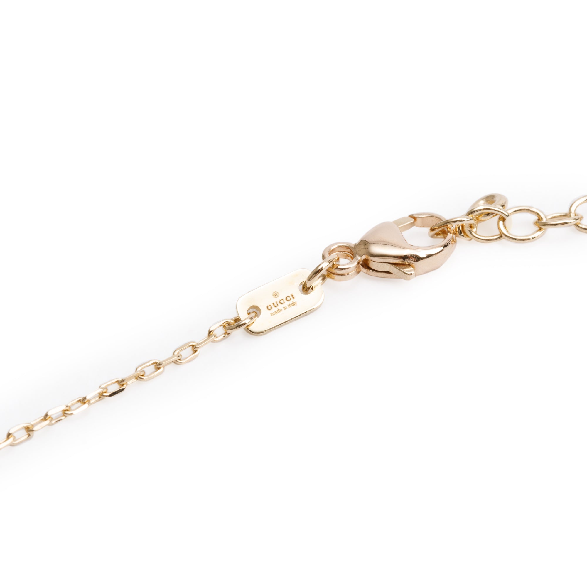Gucci 18k Yellow Gold Diamond GG Running Necklace w/ Box